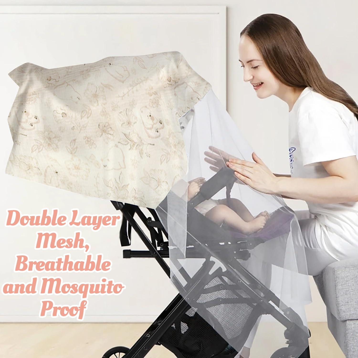 Cubierta de Lactancia 2Pcs ARefugen Algodón Transpirable 100x66cm