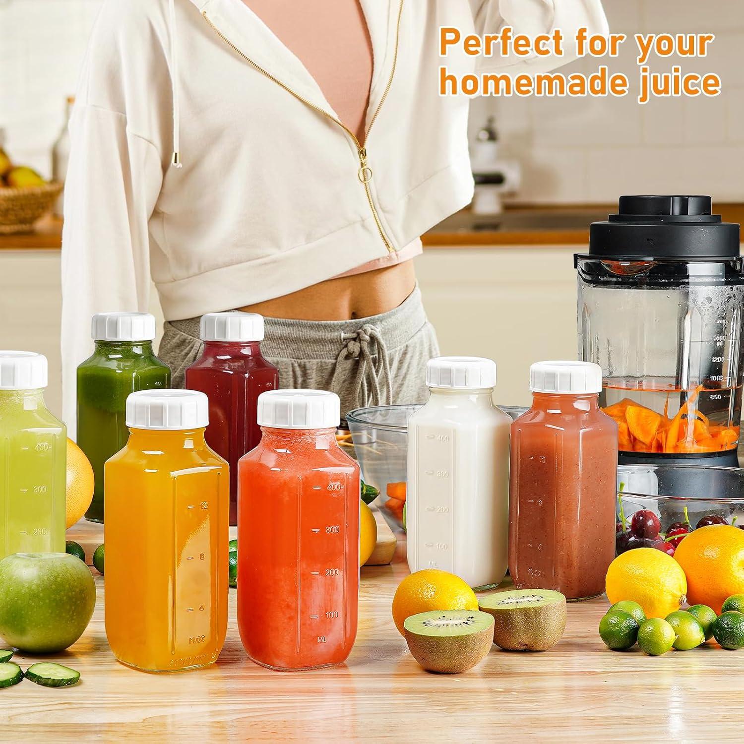 Paquete de 4 Botellas de Leche de Vidrio 473 ml con Tapa Dispensadora