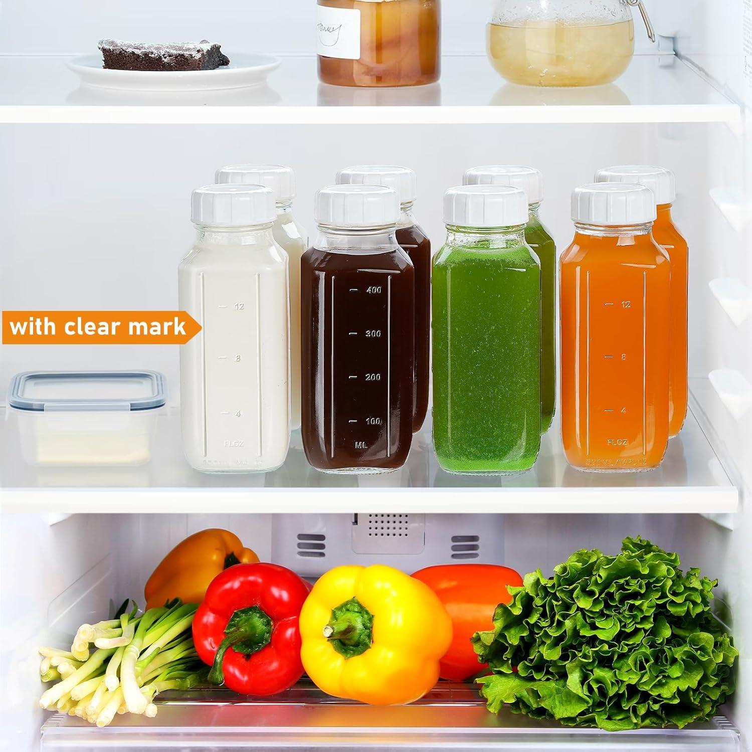 Paquete de 4 Botellas de Leche de Vidrio 473 ml con Tapa Dispensadora