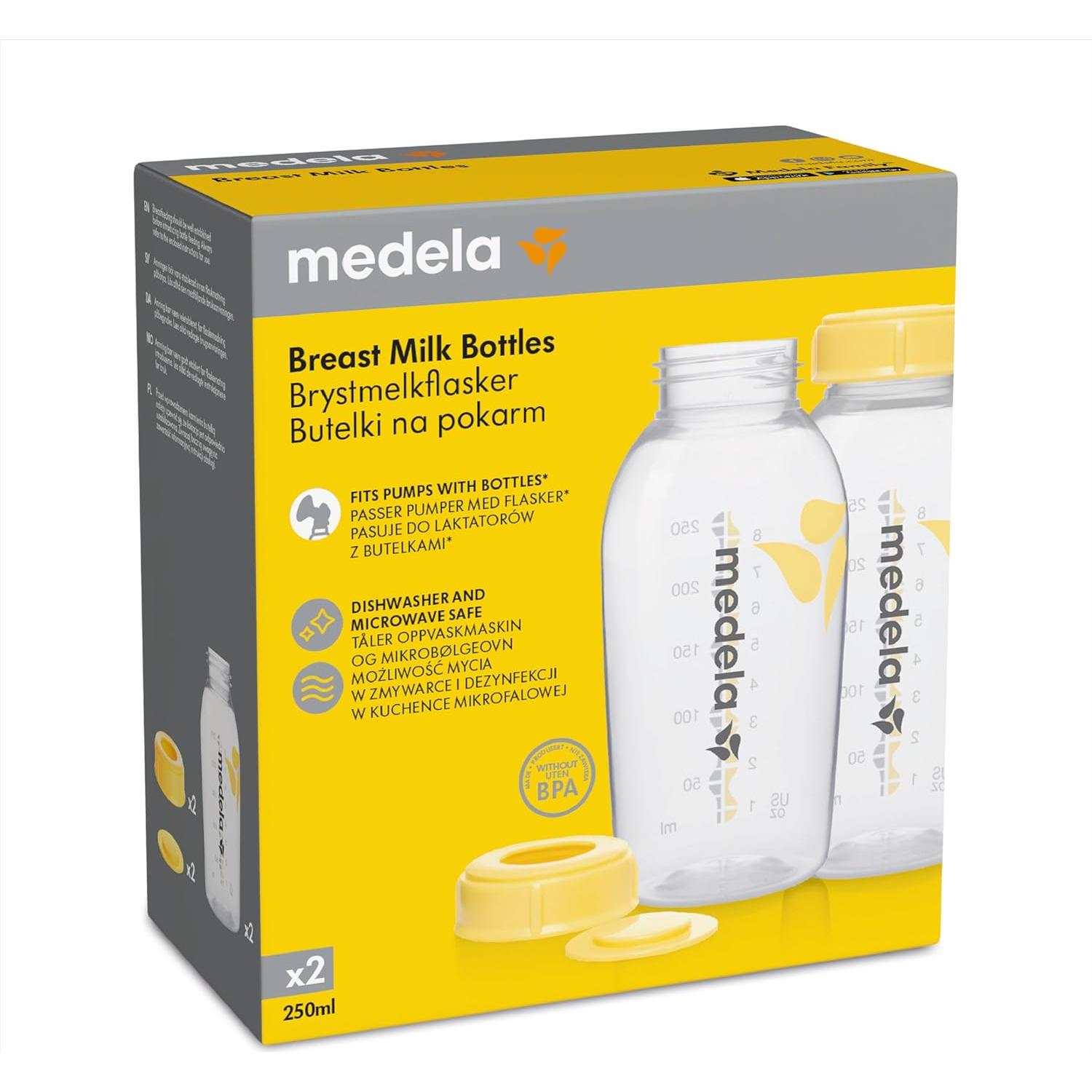 Botellas de almacenamiento de leche materna Medela 250ml - 2 unidades