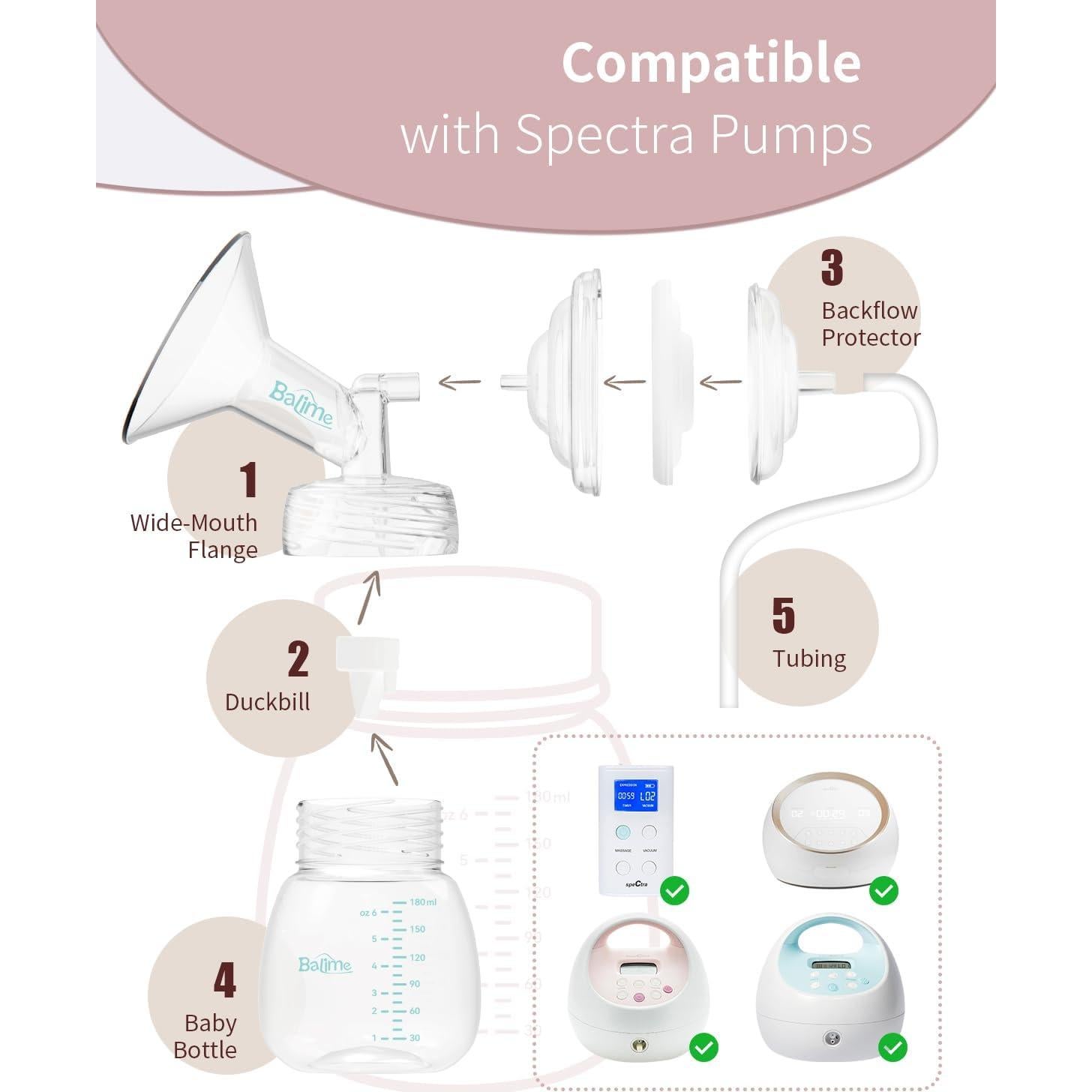 Botellas de Almacenamiento de Leche Materna BALIME 180 ml - Paquete de 4
