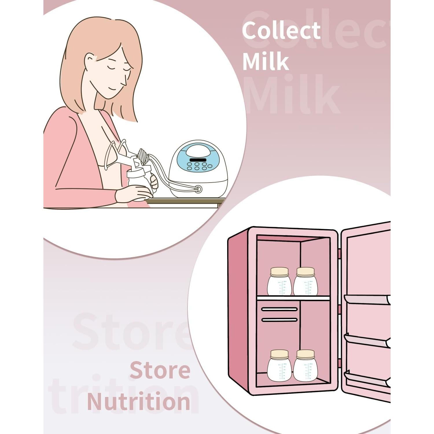 Botellas de Almacenamiento de Leche Materna BALIME 180 ml - Paquete de 4