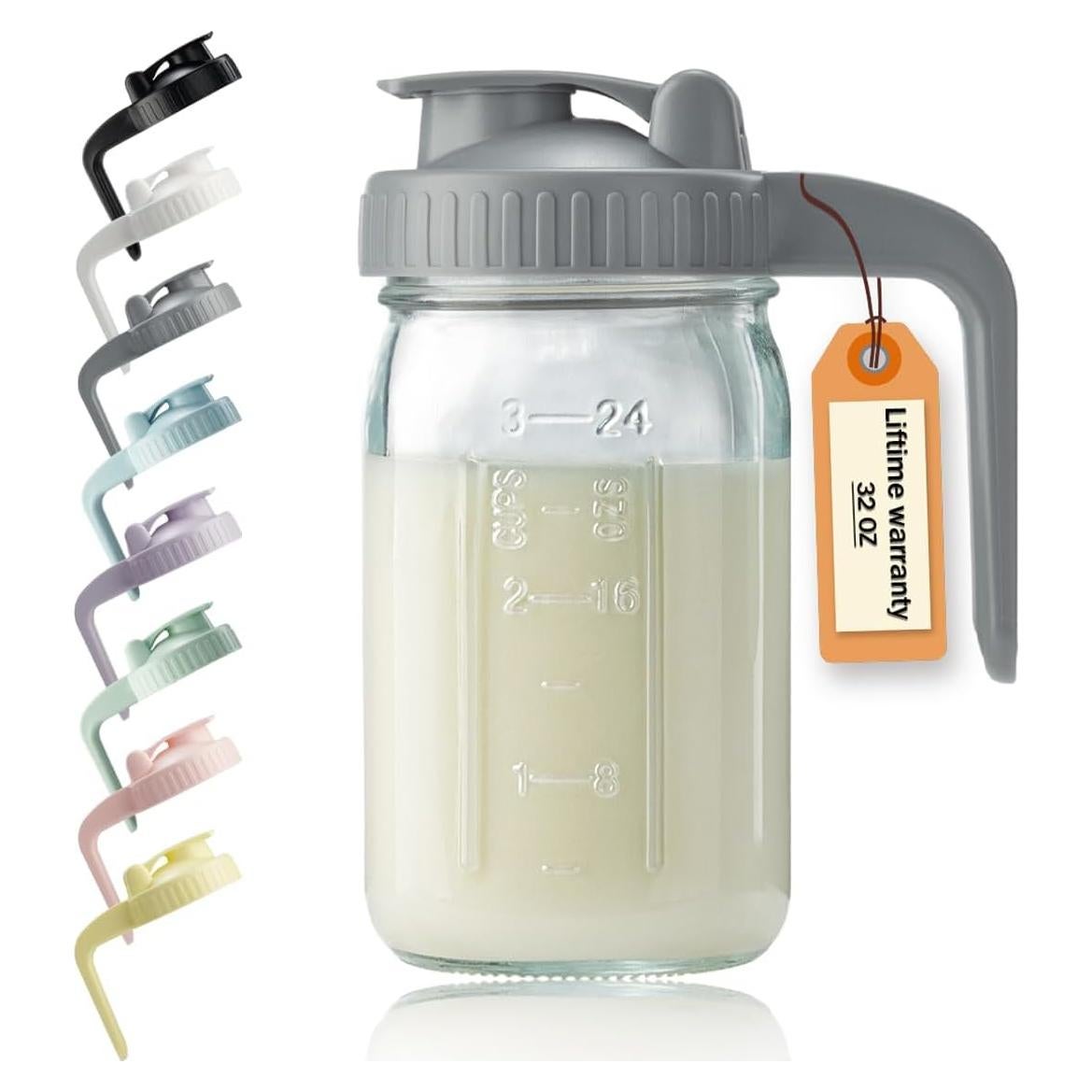 Jarra de vidrio 0.95L Miradexic con tapa y pico vertedor