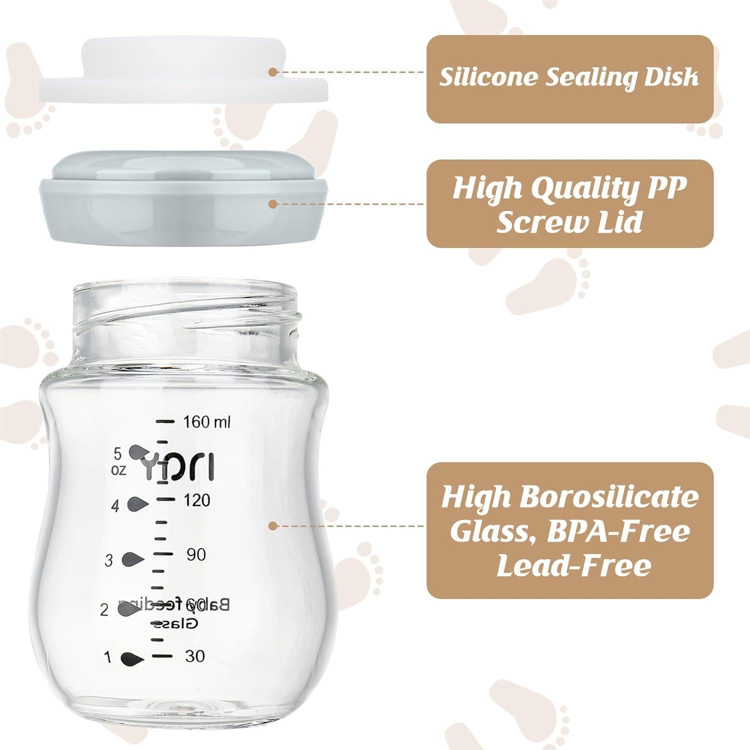 Botellas de Almacenamiento de Leche Materna yanyoyo 240ml 4 Unidades