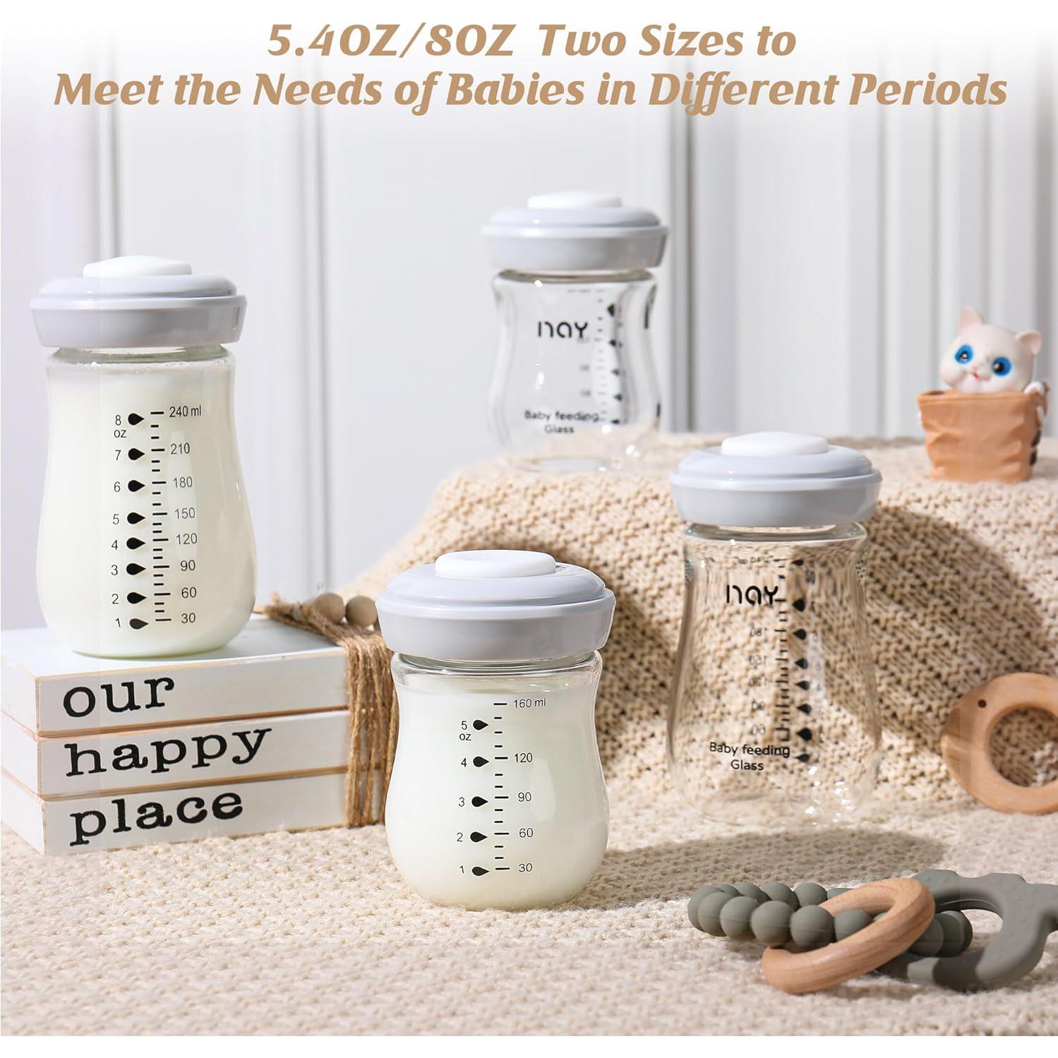 Botellas de Almacenamiento de Leche Materna yanyoyo 240ml 4 Unidades