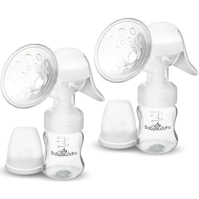 Bomba de Pecho Manual BabyBuddha - Paquete de 2, Sin Cable, Higiénica