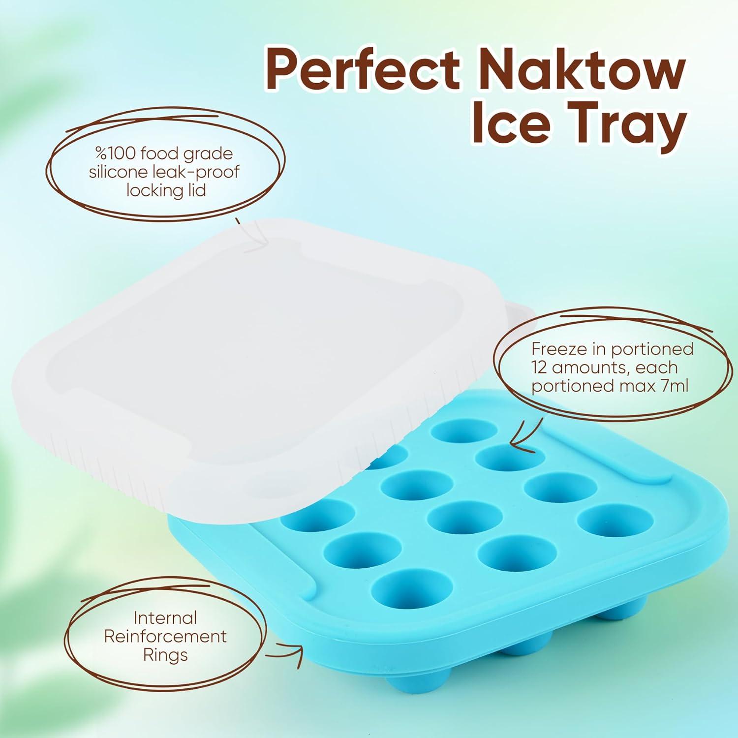 Silicone Milk Freezer Tray - Perfect Storage Container Silicone Food Freezer Tray Mold With Lid for Bone Broth, Purees Food and Purees Color Aqua Blue