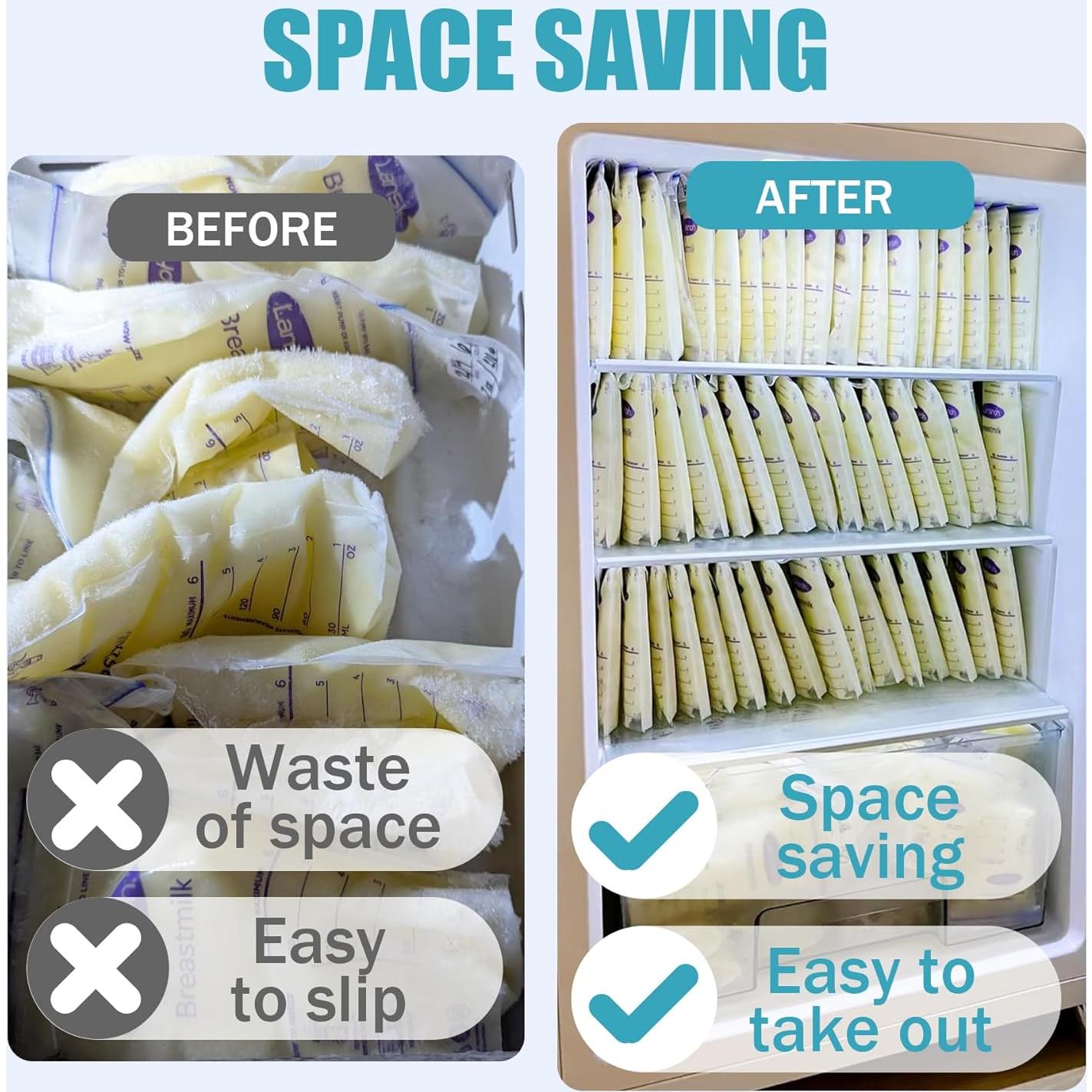 Organizador de Leche Materna ZIFUNY 12 Bolsas 2-6oz Apilable