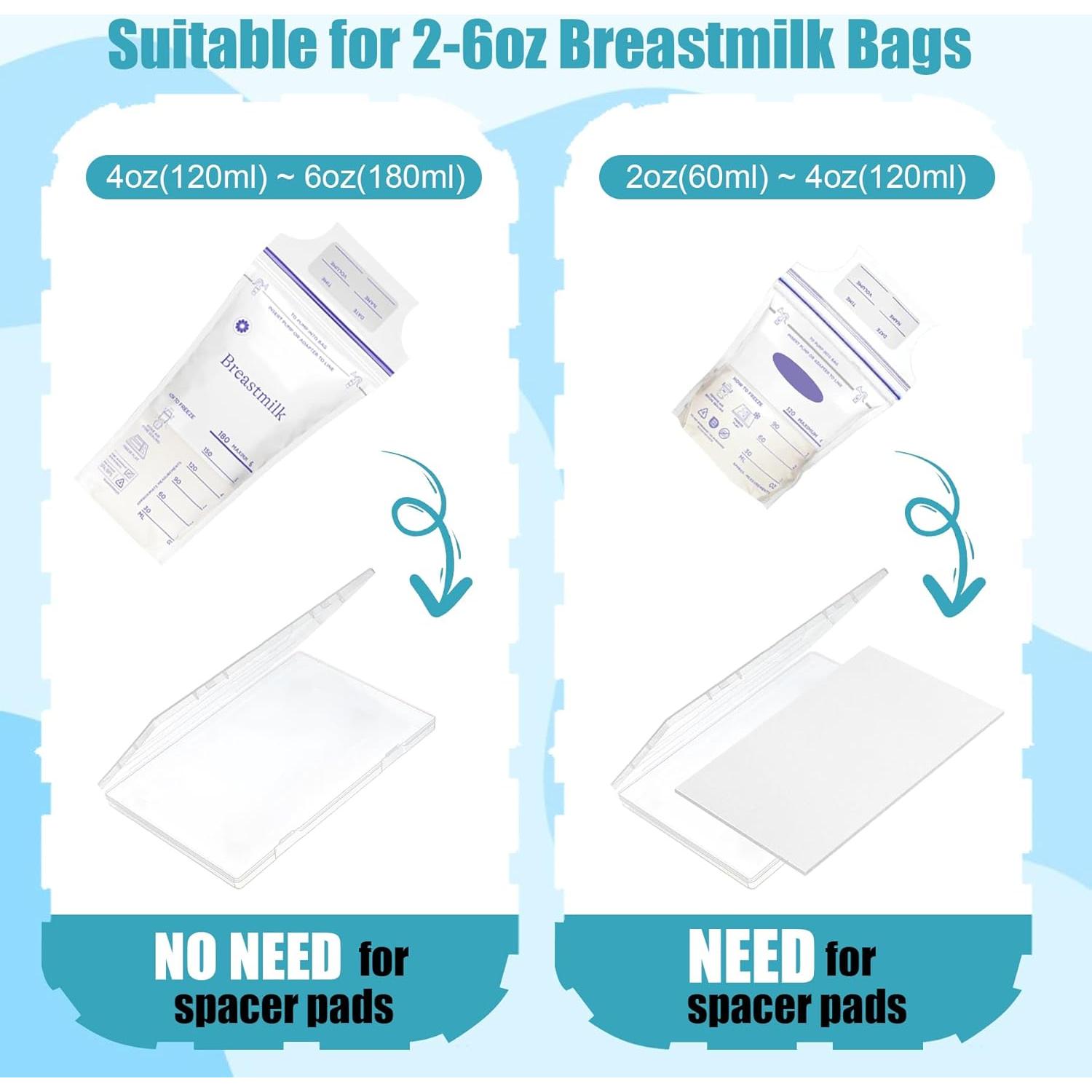 Organizador de Leche Materna ZIFUNY 12 Bolsas 2-6oz Apilable