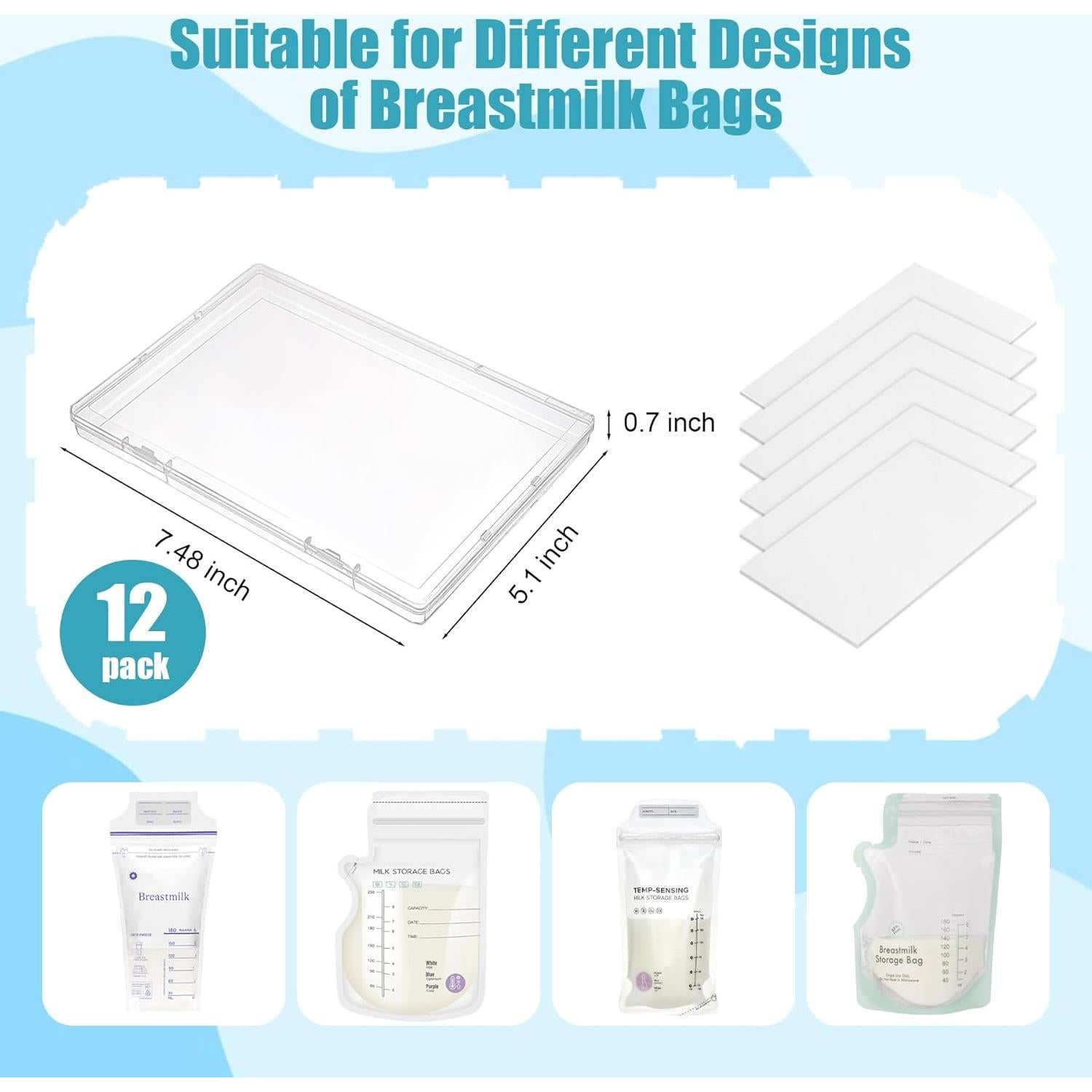 Organizador de Leche Materna ZIFUNY 12 Bolsas 2-6oz Apilable