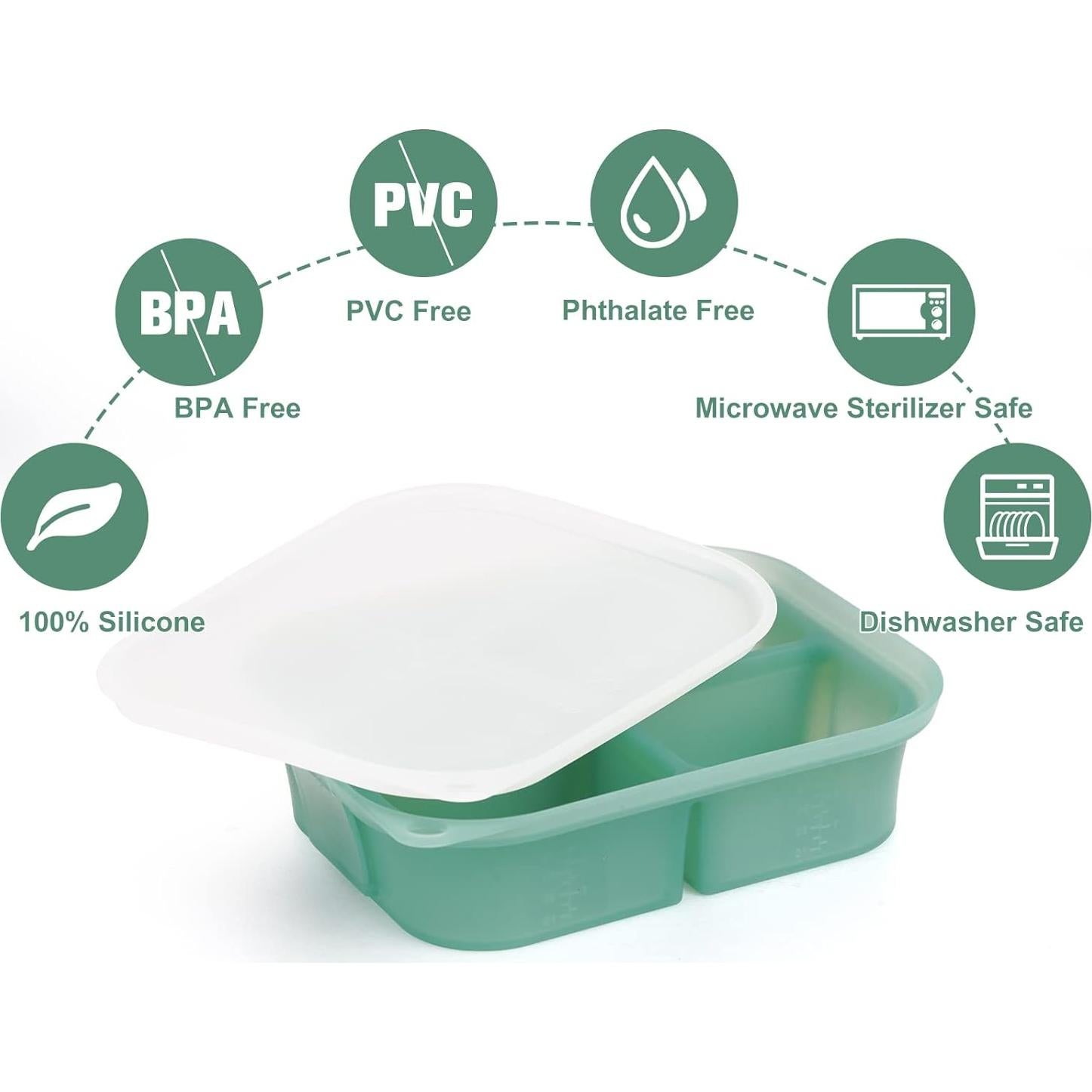 Bandeja de Congelador de Silicona Haakaa 8 Compartimentos 354ml