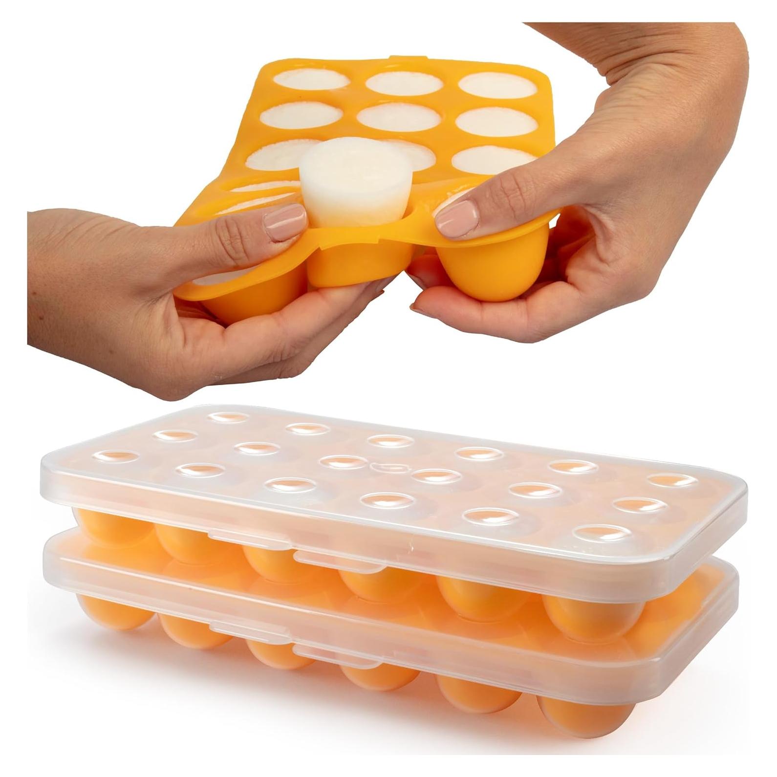 Bandejas de Almacenamiento de Comida para Bebés Little Sprout - 2 Piezas de Silicona 1oz, Apta Microondas y Lavavajillas