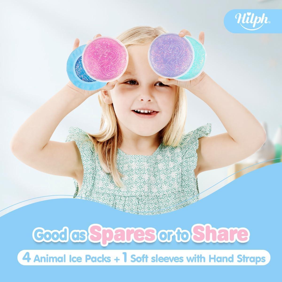Paquete de Hielo para Niños Hilph - 4 Paquetes Reutilizables con Funda