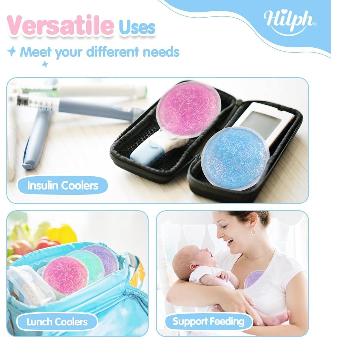 Paquete de Hielo para Niños Hilph - 4 Paquetes Reutilizables con Funda