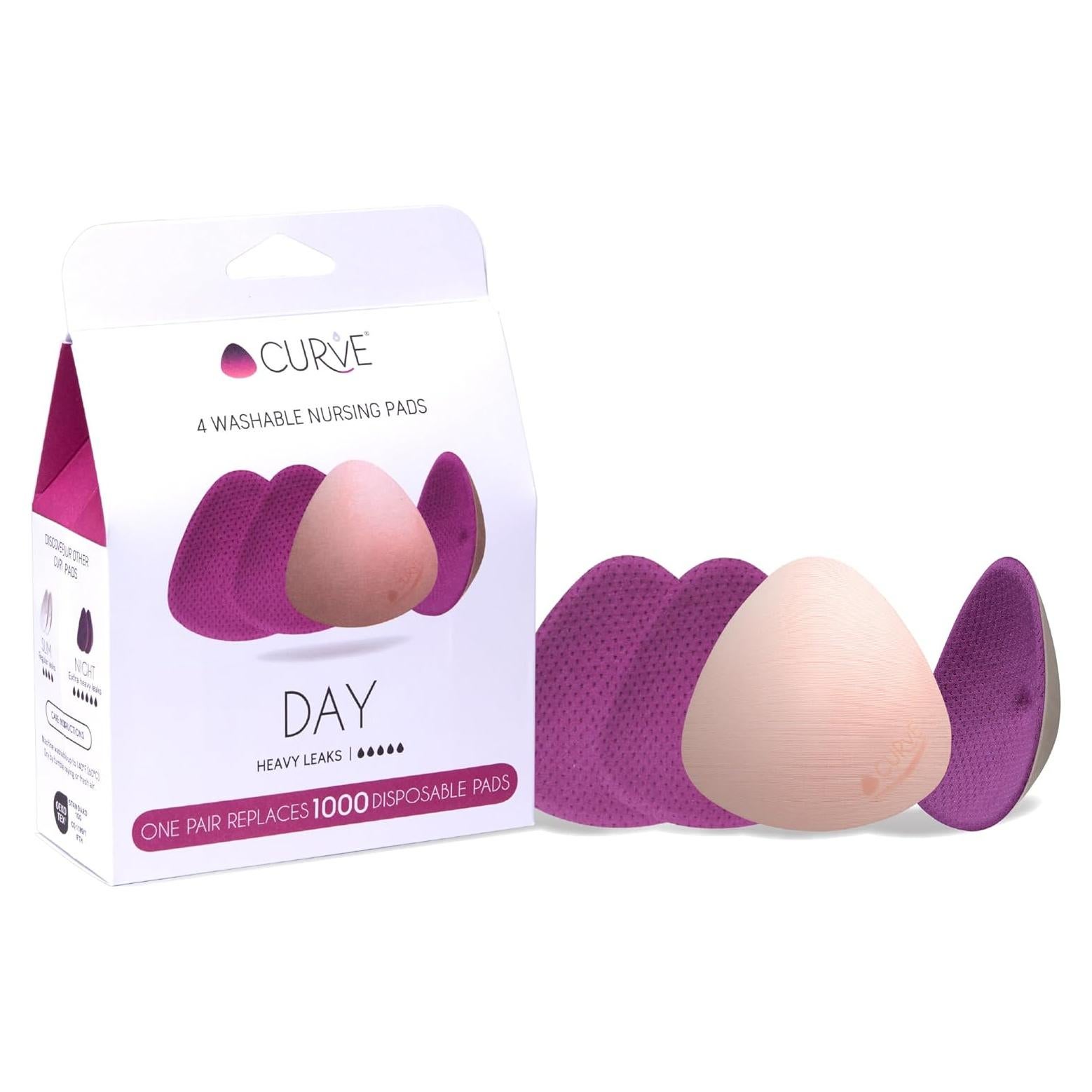 Almohadillas de Lactancia Reutilizables Essential Plus Day - 4 Pzas - Ultra Absorbentes y Lavables