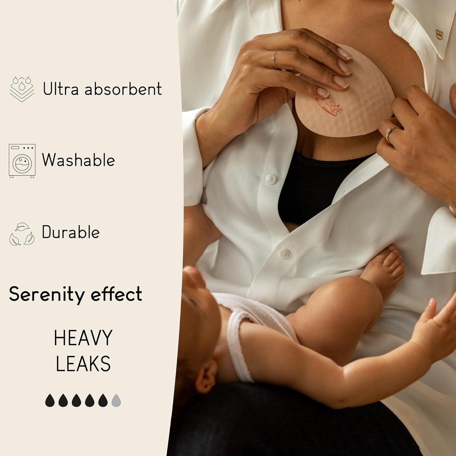 Almohadillas de Lactancia Reutilizables Essential Plus Day - 4 Pzas - Ultra Absorbentes y Lavables