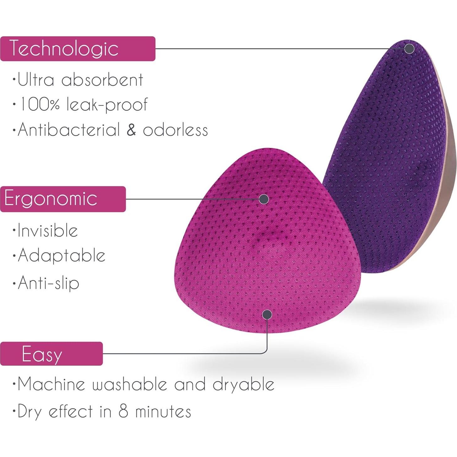 Almohadillas de Lactancia Reutilizables Essential Plus Day - 4 Pzas - Ultra Absorbentes y Lavables