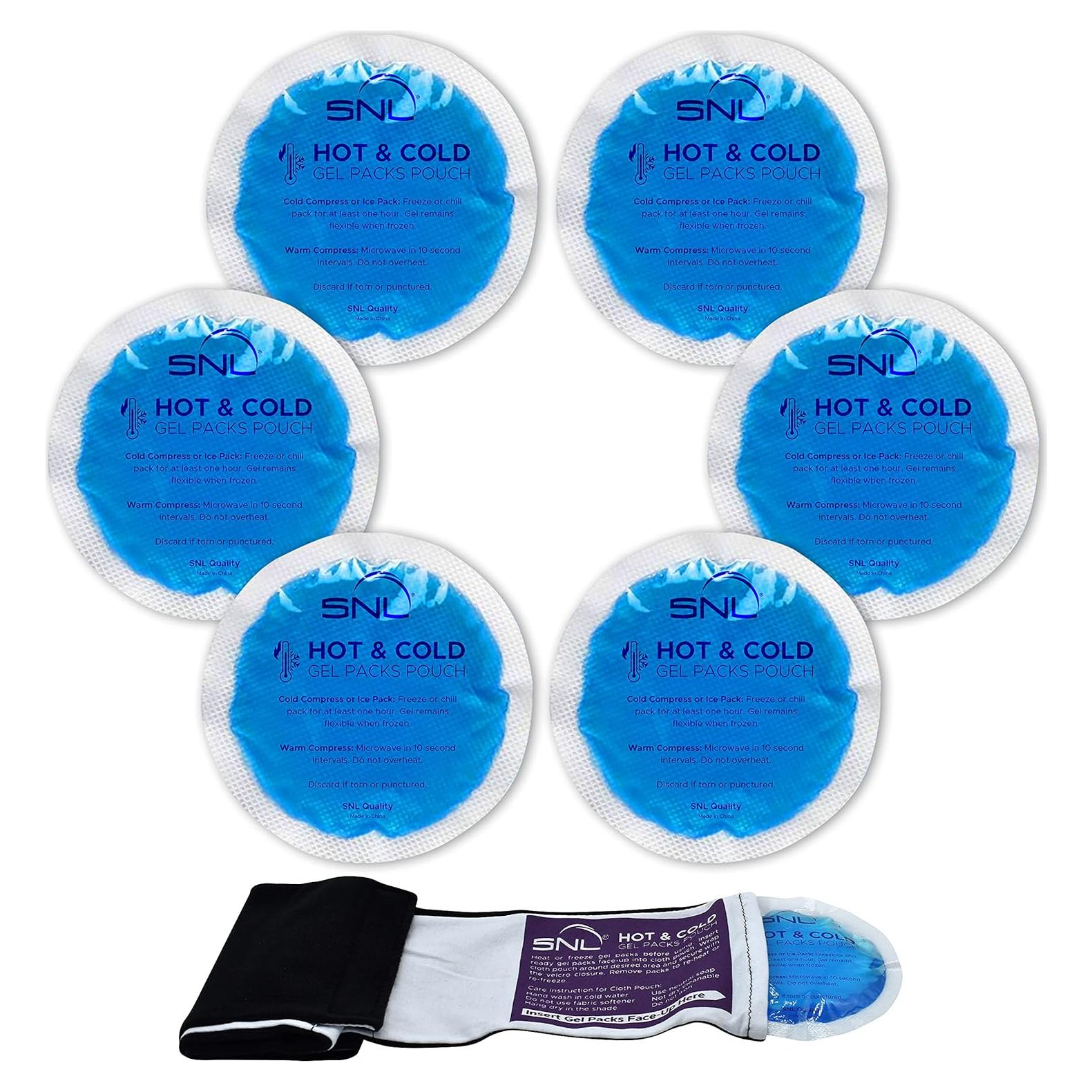 Paquetes de Gel Reutilizables SNL - 6 Unidades, 10.16 cm, Alivio Dolor