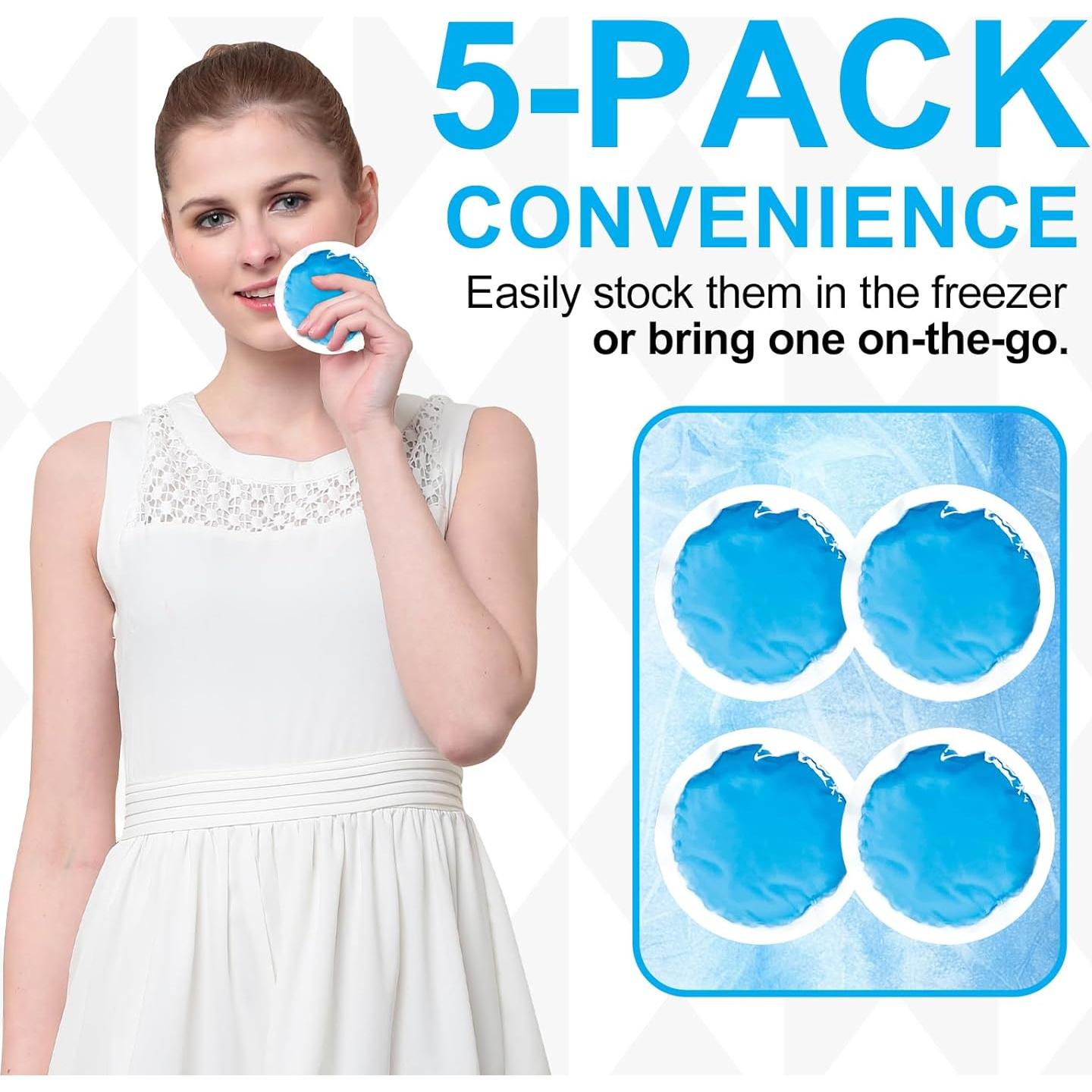 Paquete de Hielo Redondo Pequeño WORLD-BIO - 5 Unidades Gel Reutilizable