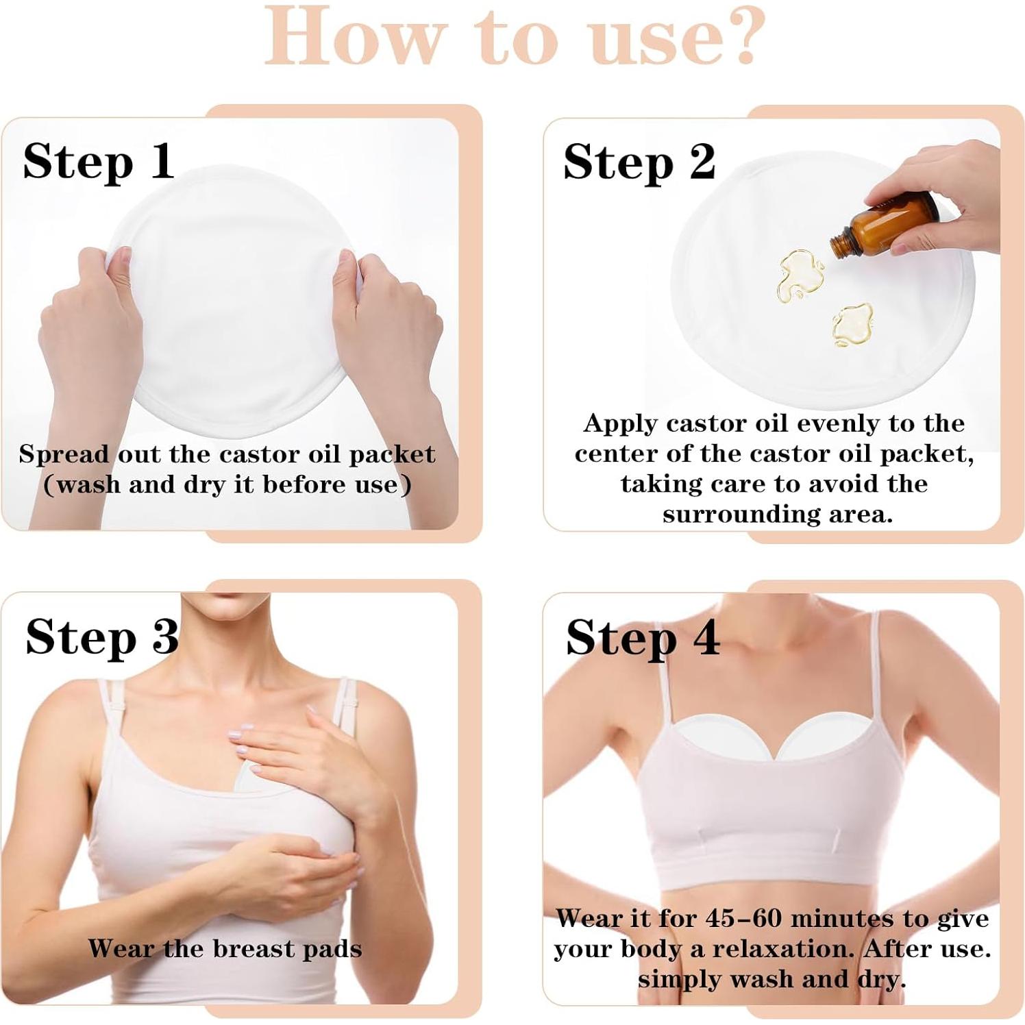 Paquete de Almohadillas de Aceite de Ricino HJZHII 2 Piezas 23.5cm