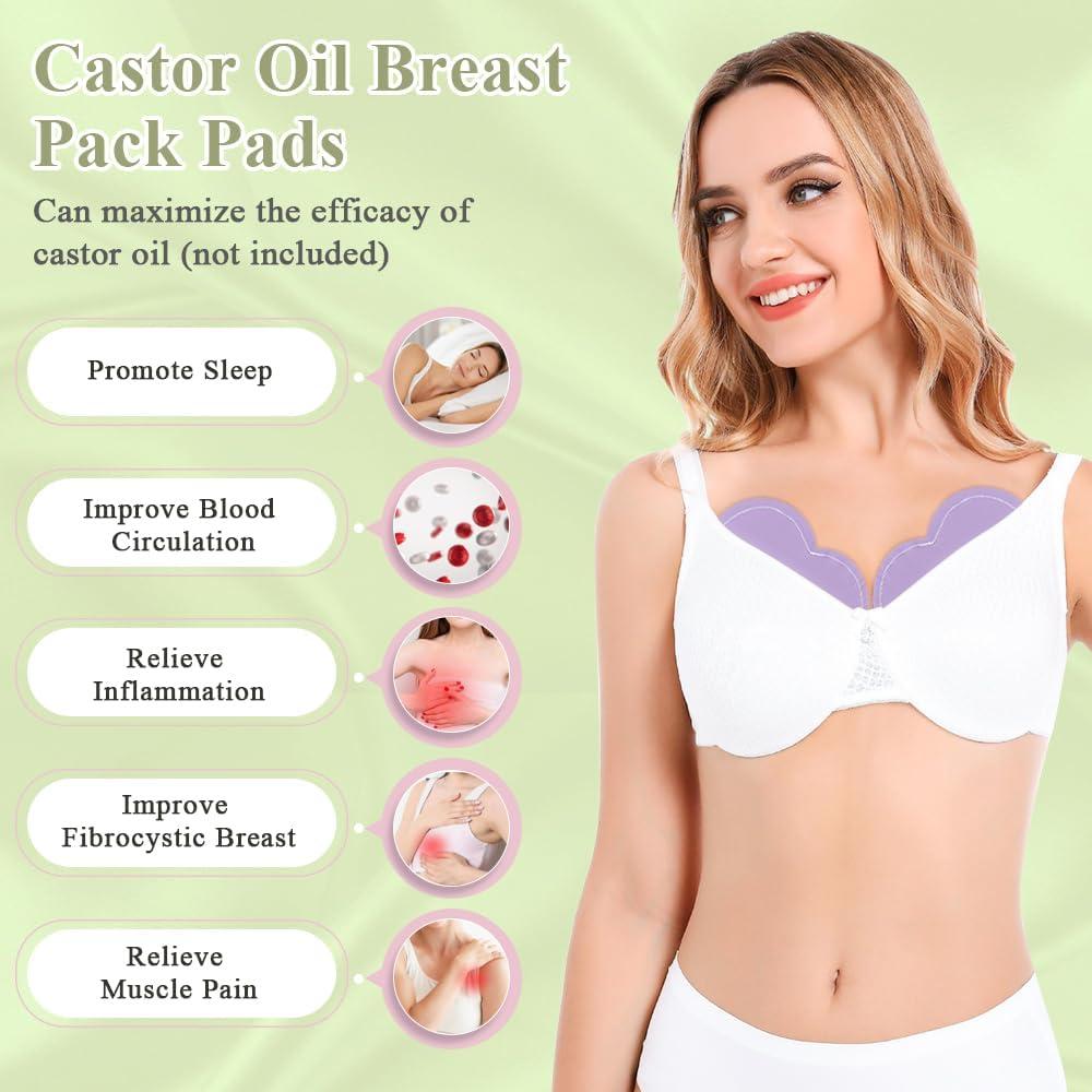 Compresas Reutilizables de Aceite de Ricino ECISZ - 2 Piezas