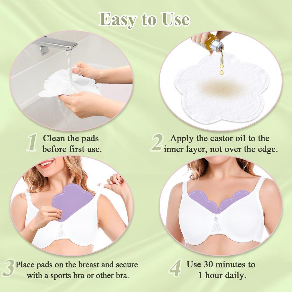 Compresas Reutilizables de Aceite de Ricino ECISZ - 2 Piezas