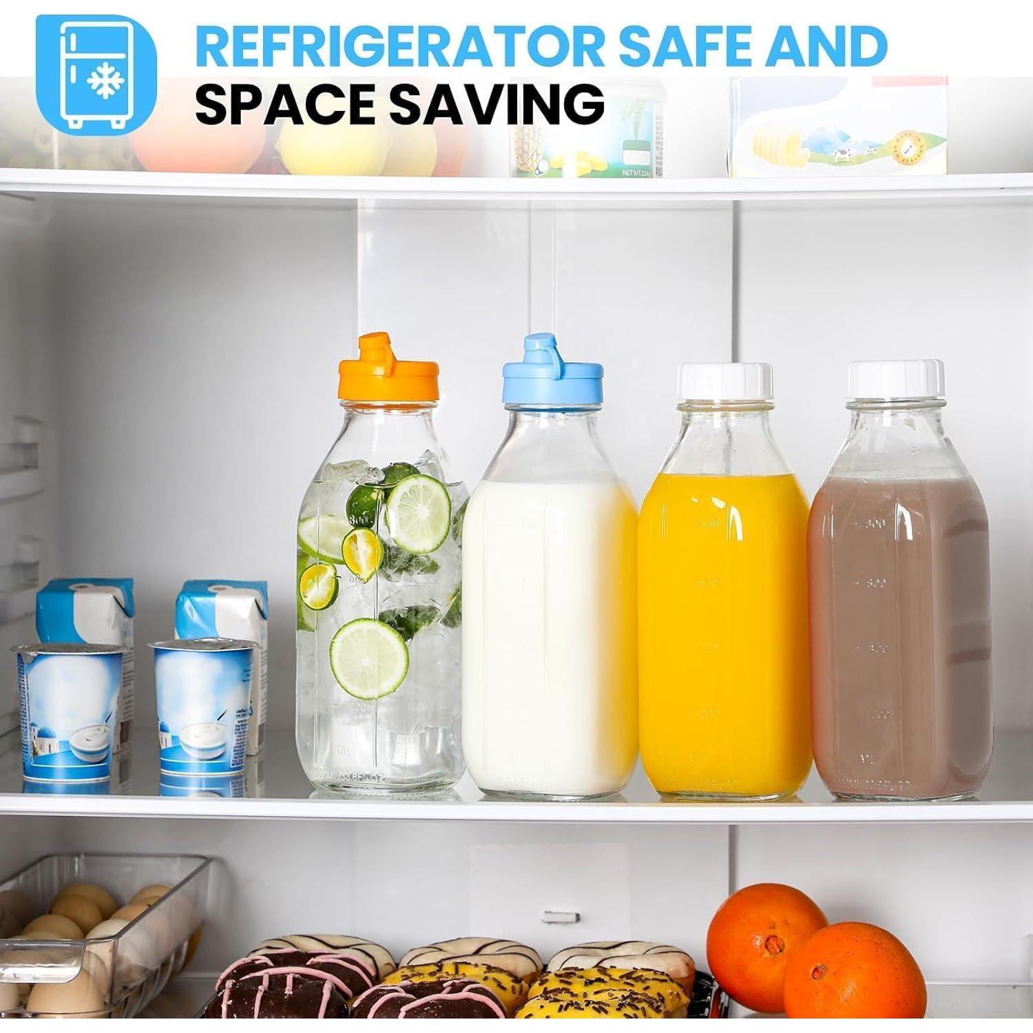 Paquete de 2 Botellas de Vidrio Reutilizables POIKSHARK 0.91L