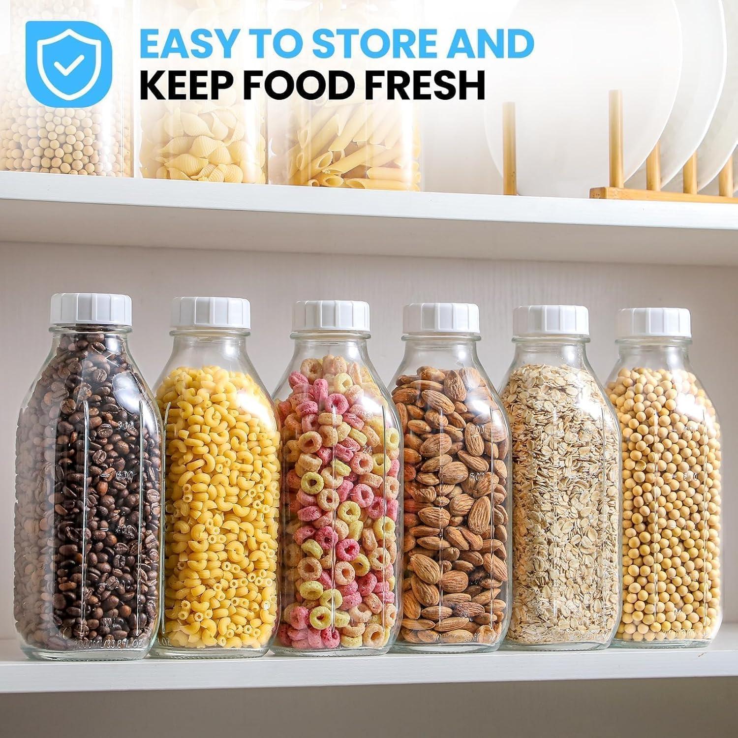 Paquete de 2 Botellas de Vidrio Reutilizables POIKSHARK 0.91L