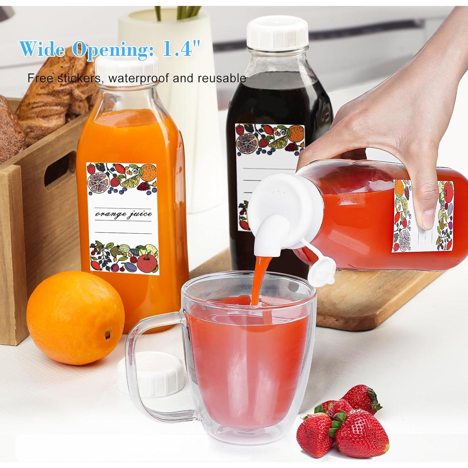 Paquete de 2 Botellas de Vidrio Syntic 0.95L con 3 Tapas