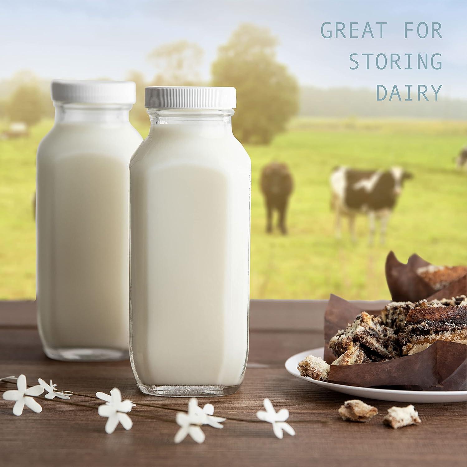 Botellas de Leche de Vidrio Cuadradas kitchentoolz 4x0.47L