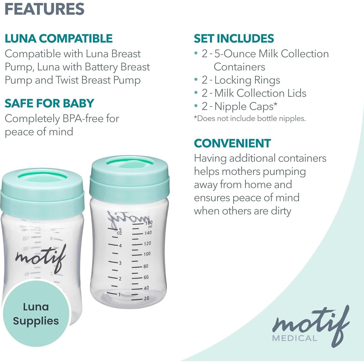 Paquete Almacenamiento Leche Materna Motif Medical 300 Piezas