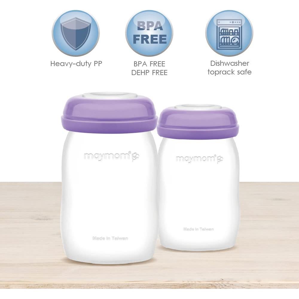 Botellas de Almacenamiento Maymom 150 mL Boca Ancha x8