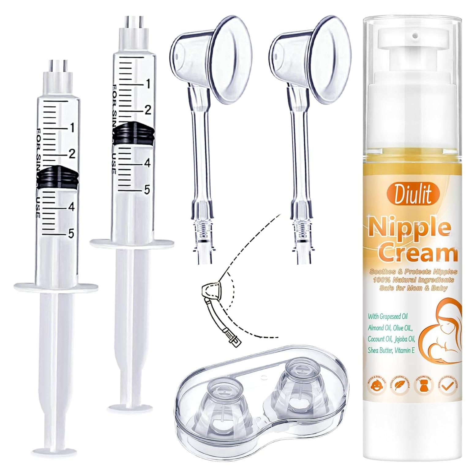 Kit de Corrección de Pezones Invertidos Diulit con Extractor y Crema