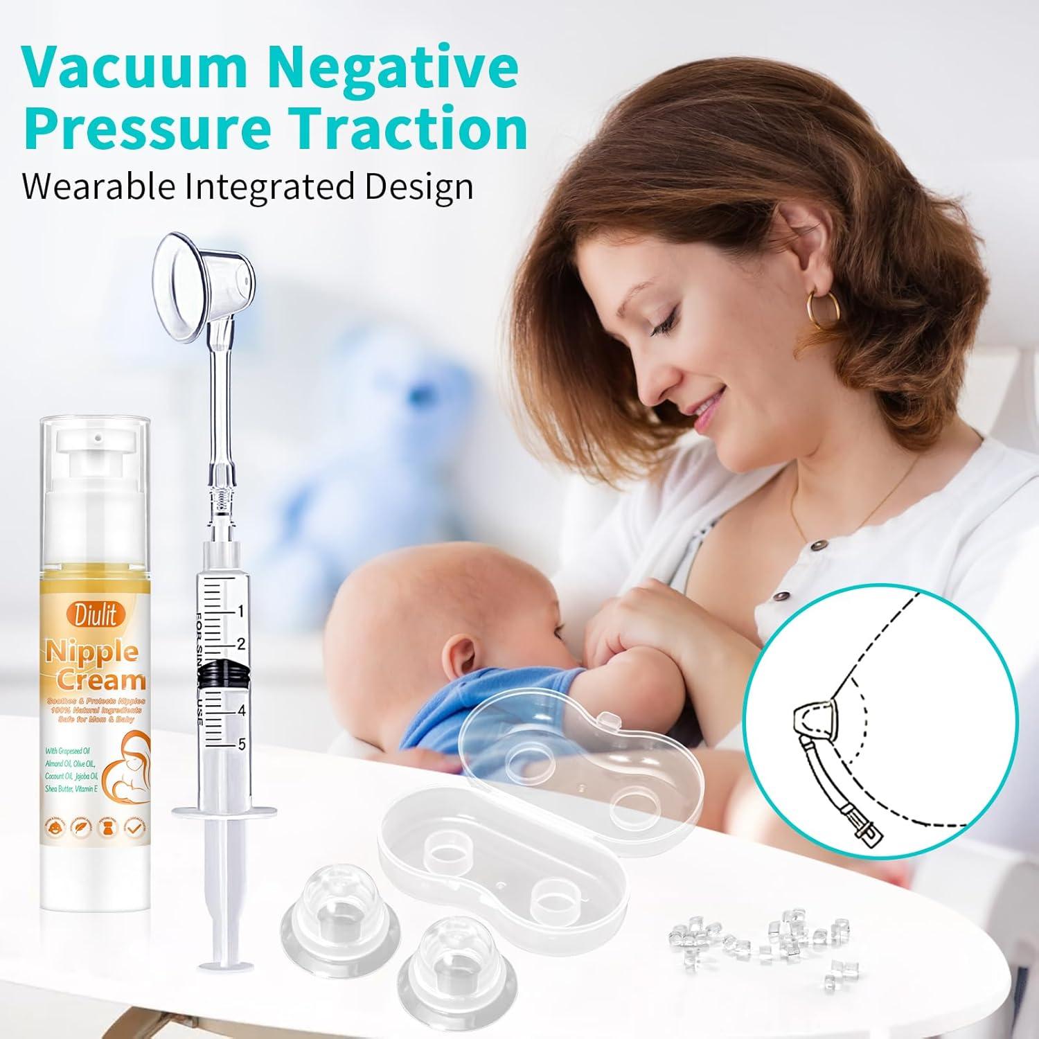 Kit de Corrección de Pezones Invertidos Diulit con Extractor y Crema