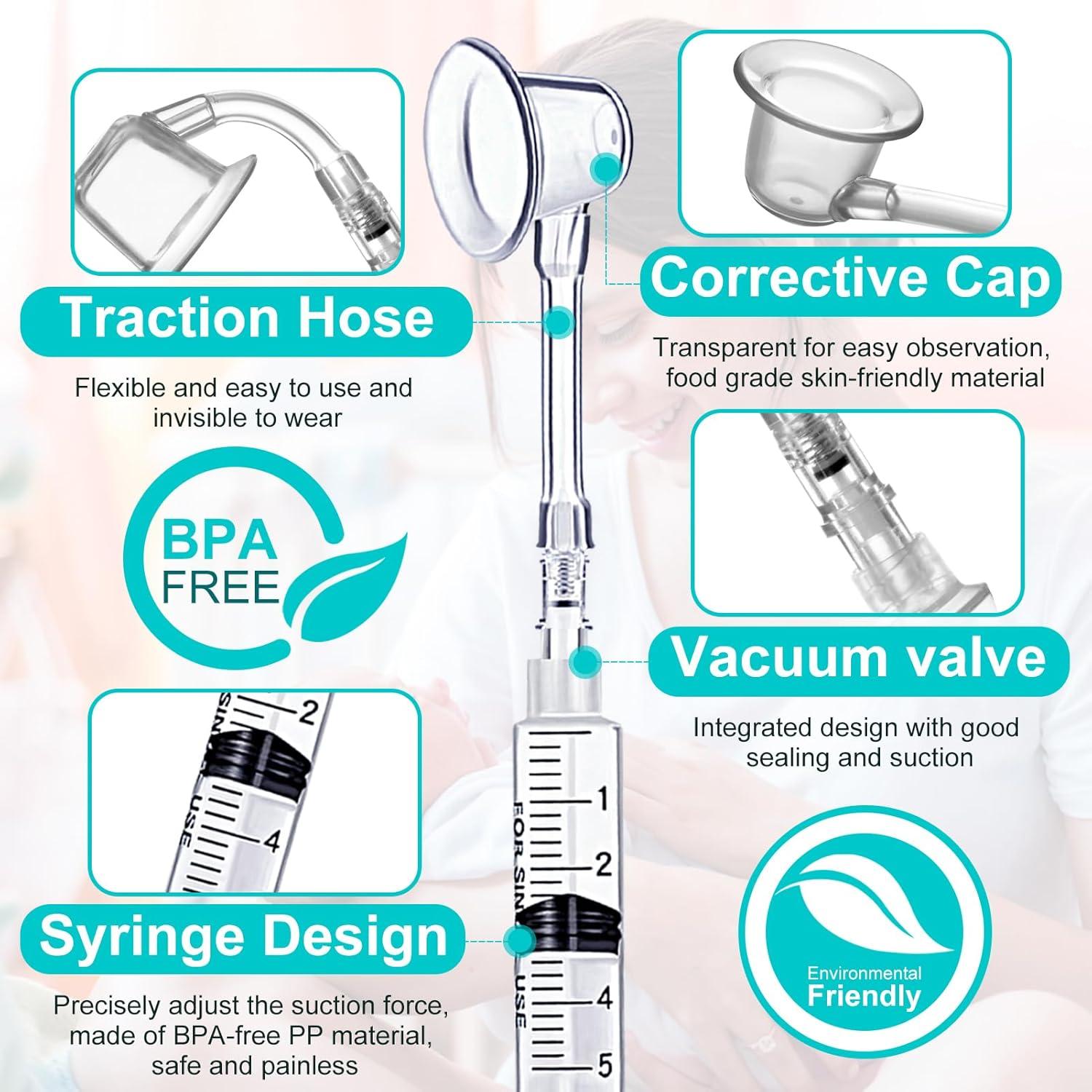 Kit de Corrección de Pezones Invertidos Diulit con Extractor y Crema