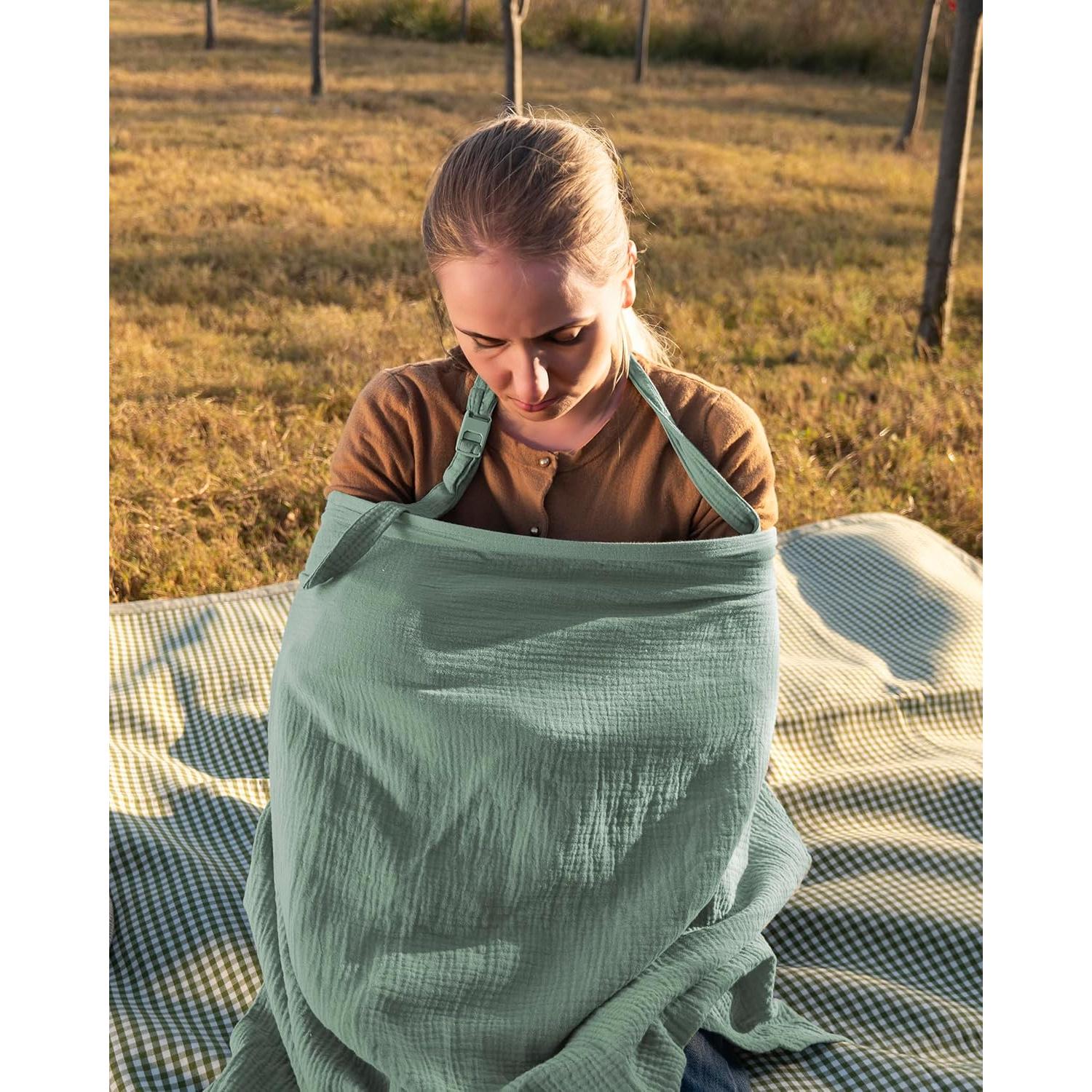 Cubierta de Lactancia LALAHOME - Paquete de 2 Muselina Algodón