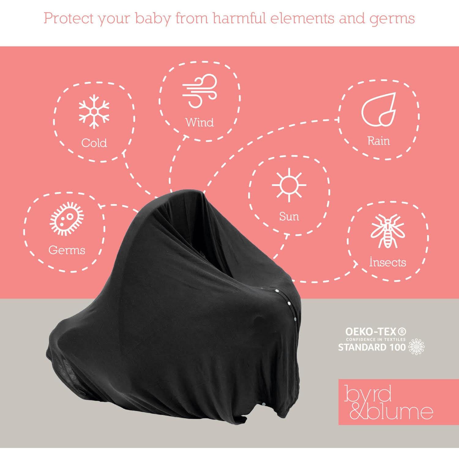 Cobertura de Lactancia Byrd & Blume 100% Viscosa XL Negra