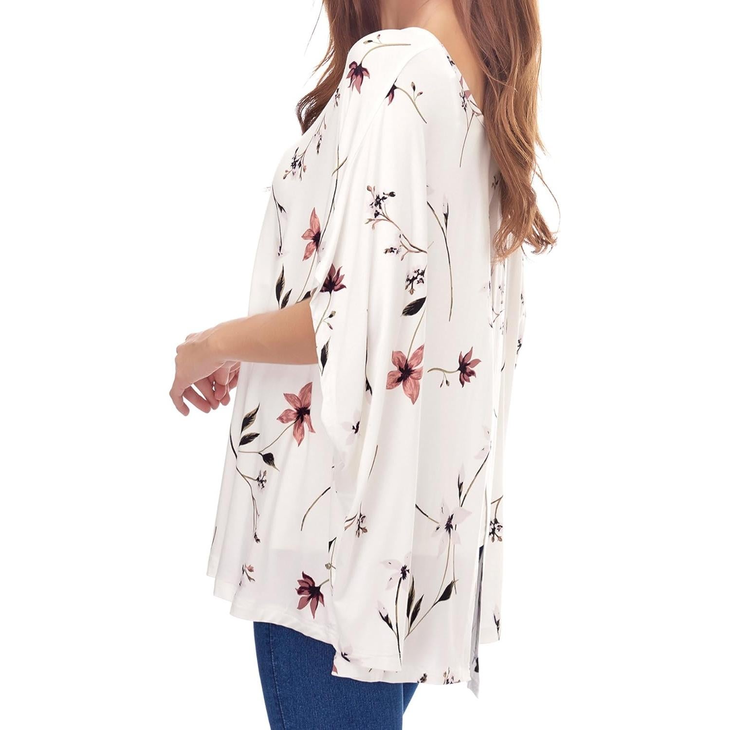 Poncho de Lactancia Floral Smallshow - Talla Única, Suave y Transpirable