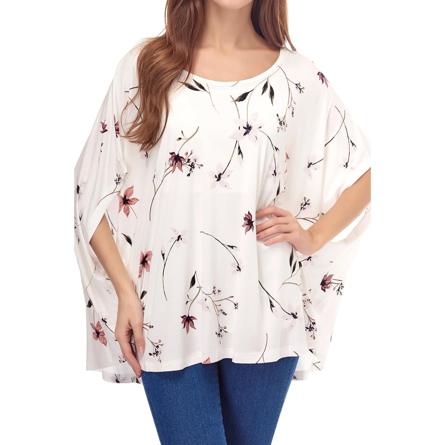 Poncho de Lactancia Floral Smallshow - Talla Única, Suave y Transpirable