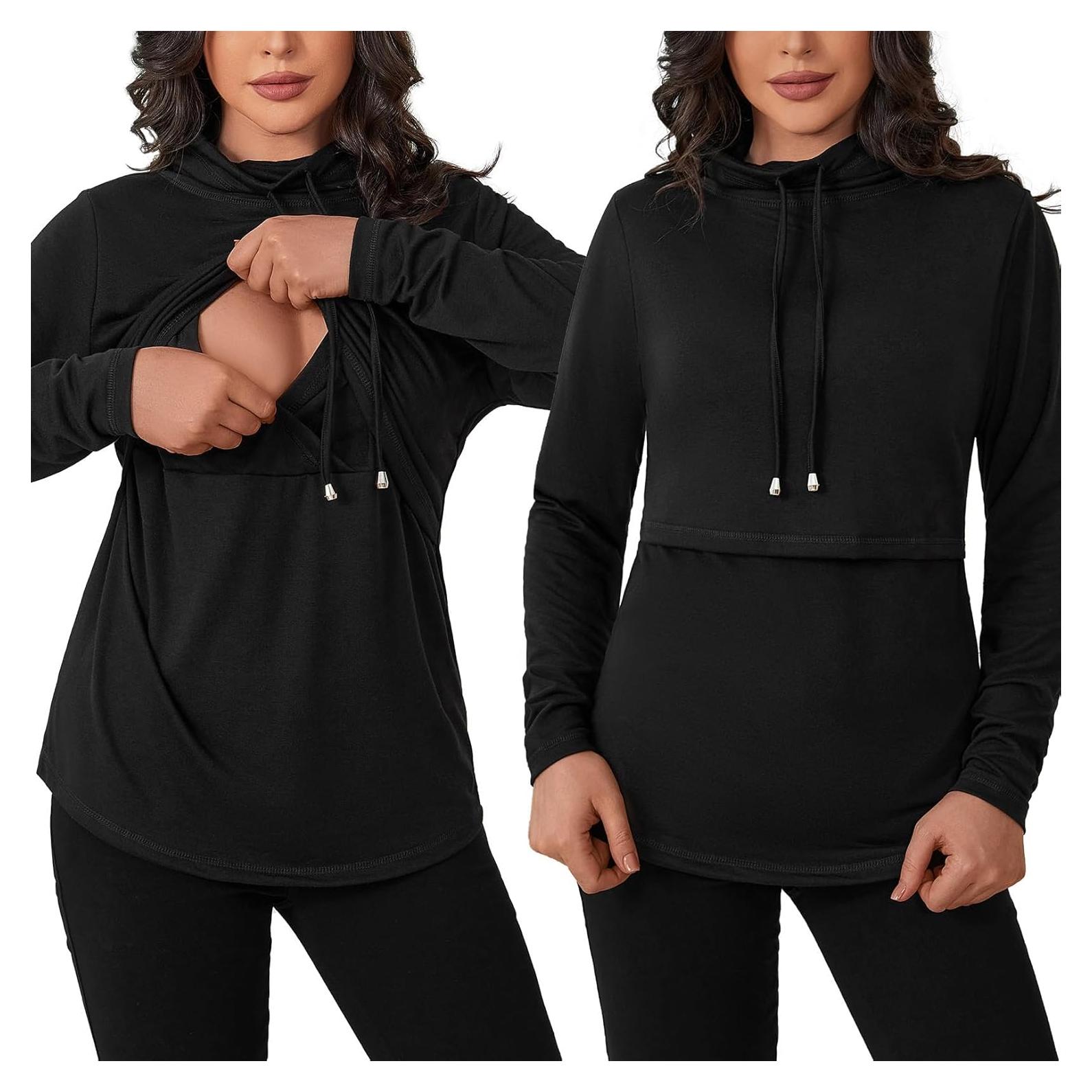 Camiseta de Lactancia GINKANA Mujer Manga Larga Negra