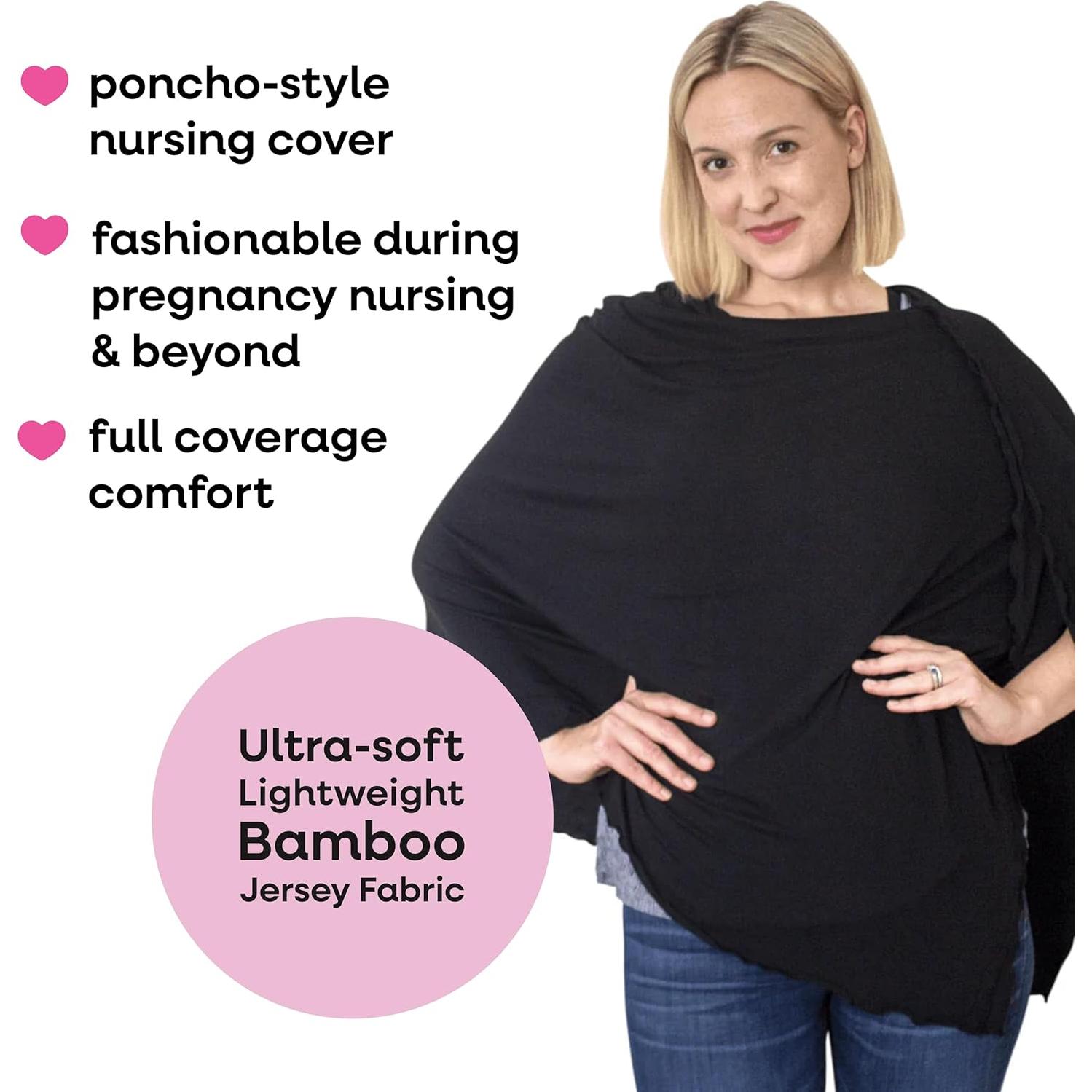 Chal de Lactancia Bamboobies - Cubierta Ultra-Suave Negra