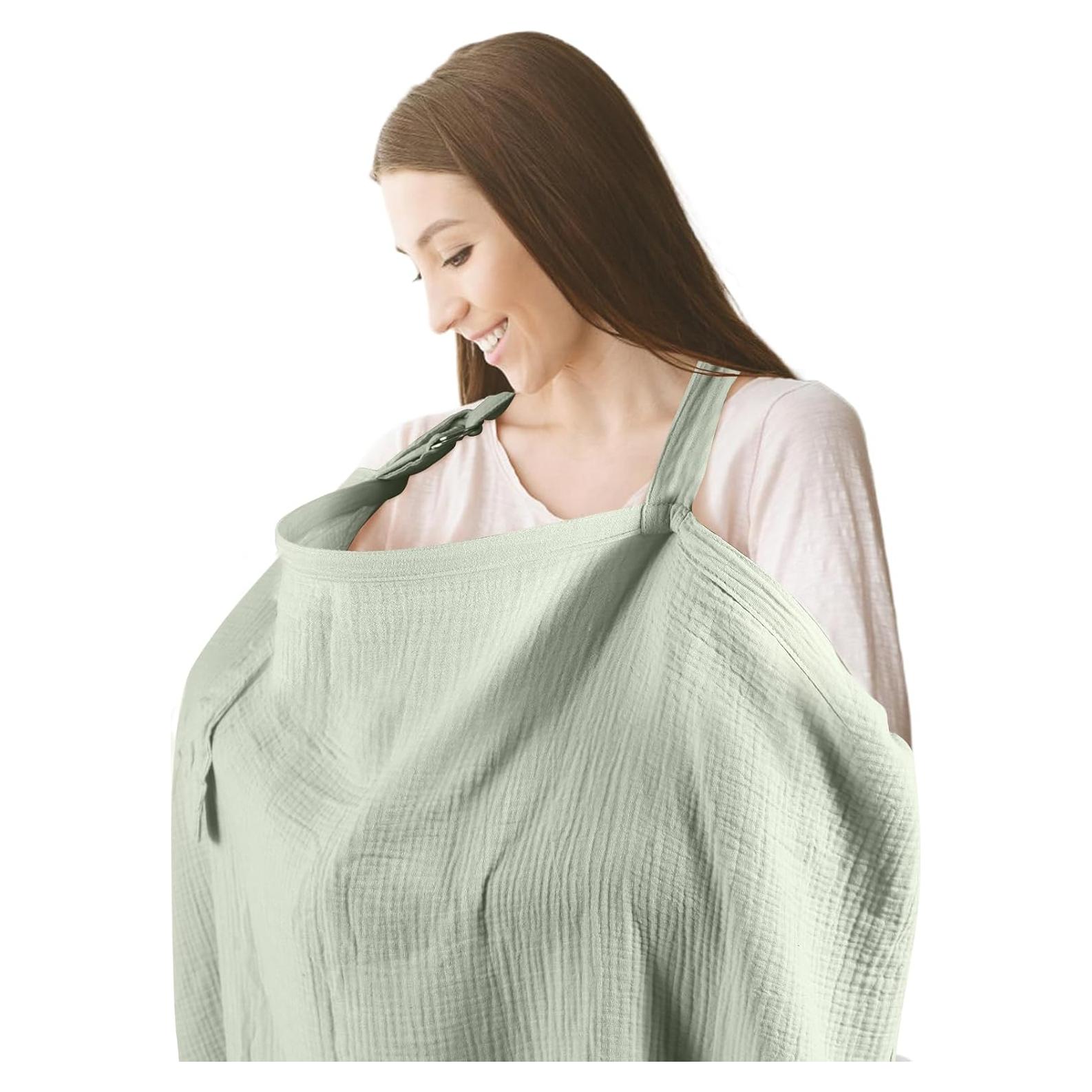 Cubierta de Lactancia Muselina KY-Cover Verde Claro 100% Algodón