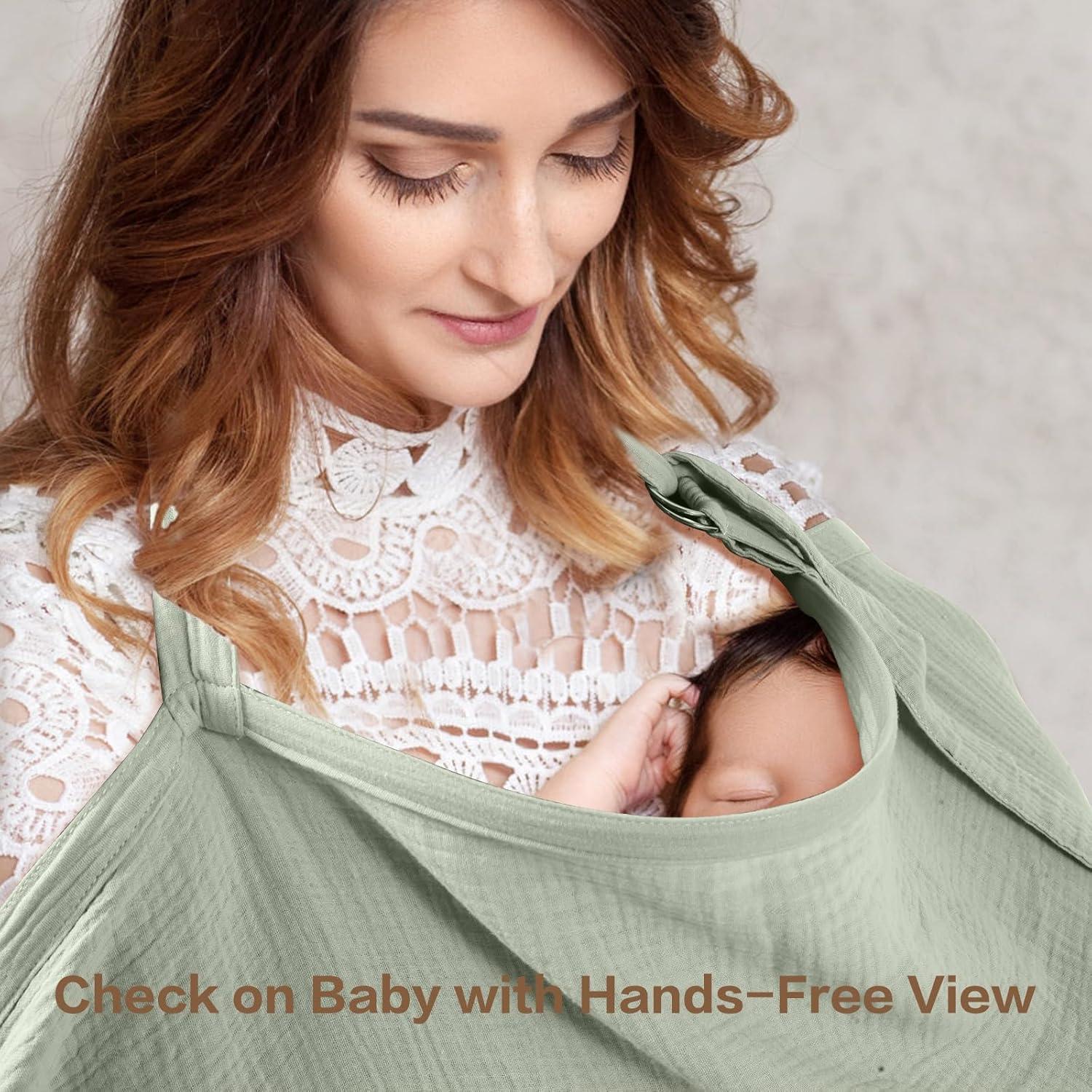 Cubierta de Lactancia Muselina KY-Cover Verde Claro 100% Algodón