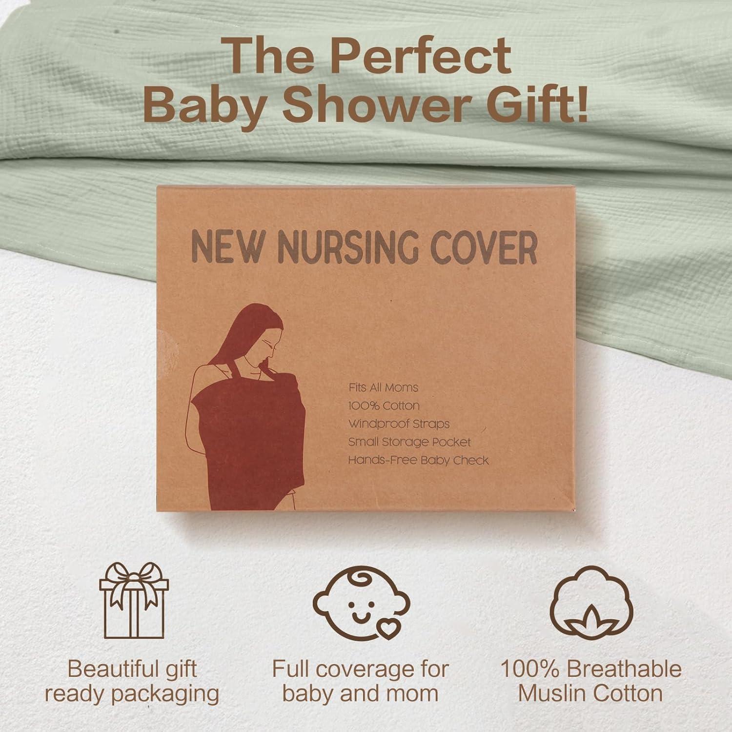 Cubierta de Lactancia Muselina KY-Cover Verde Claro 100% Algodón