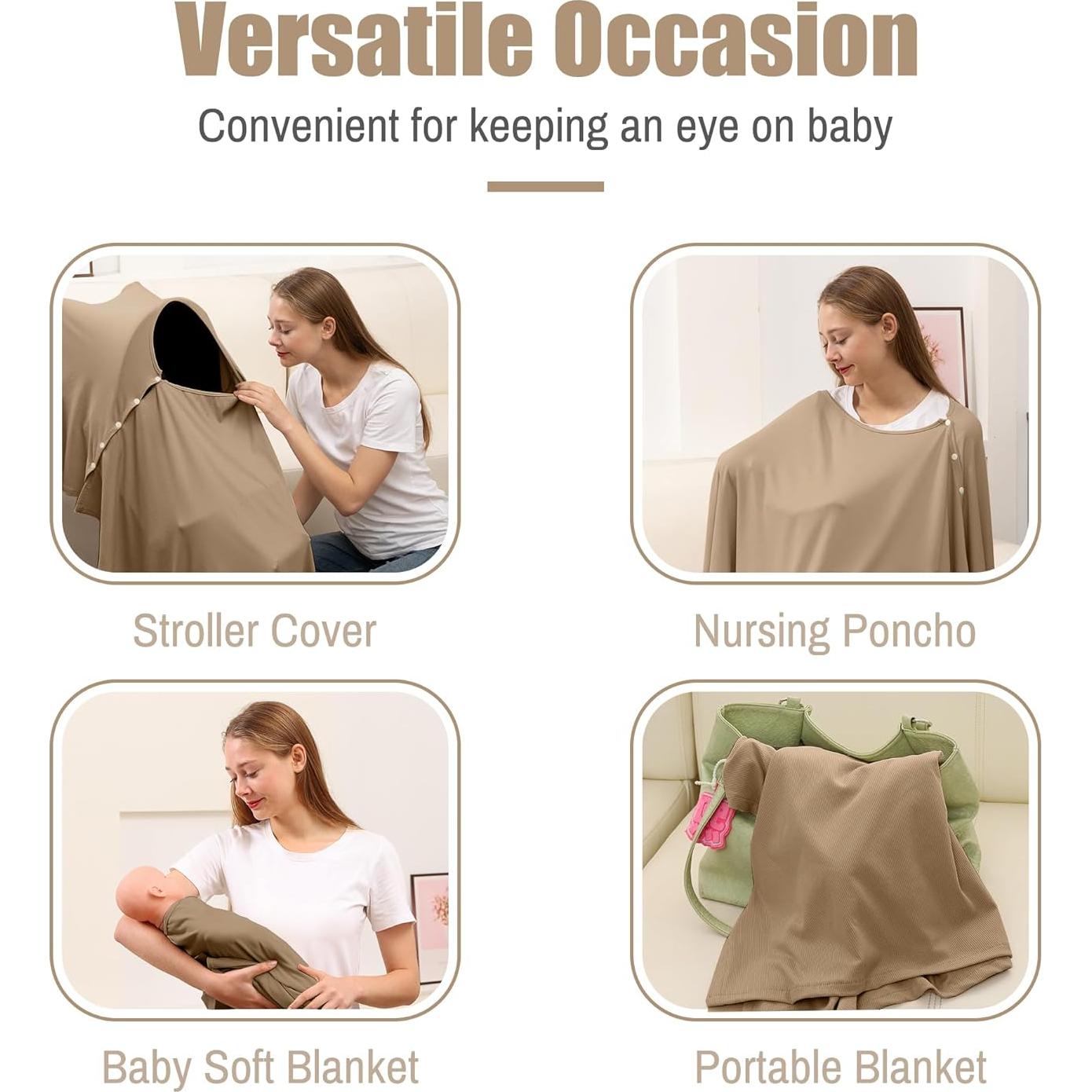 Cubierta de Lactancia Viscosa de Bambú Camel - Privacidad Completa