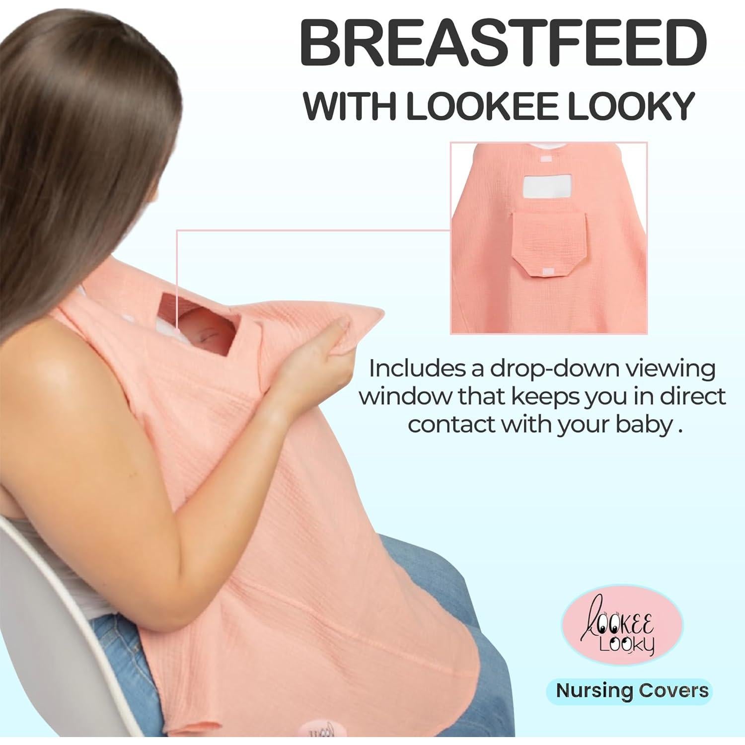 Cubierta de Lactancia Lookee Looky Río Turquesa 100% Algodón