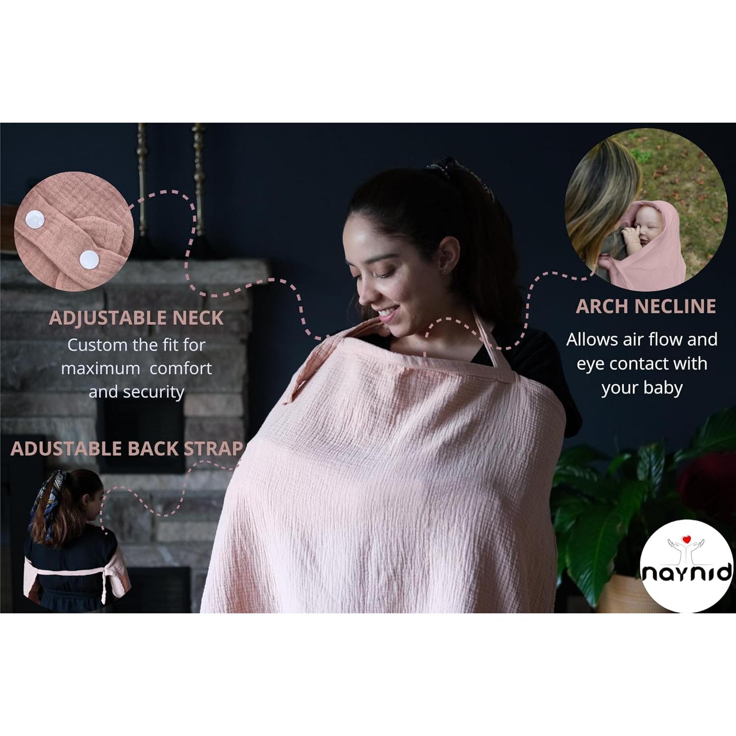 Cubierta de Lactancia Naynid Muselina Algodón 100% Ligera