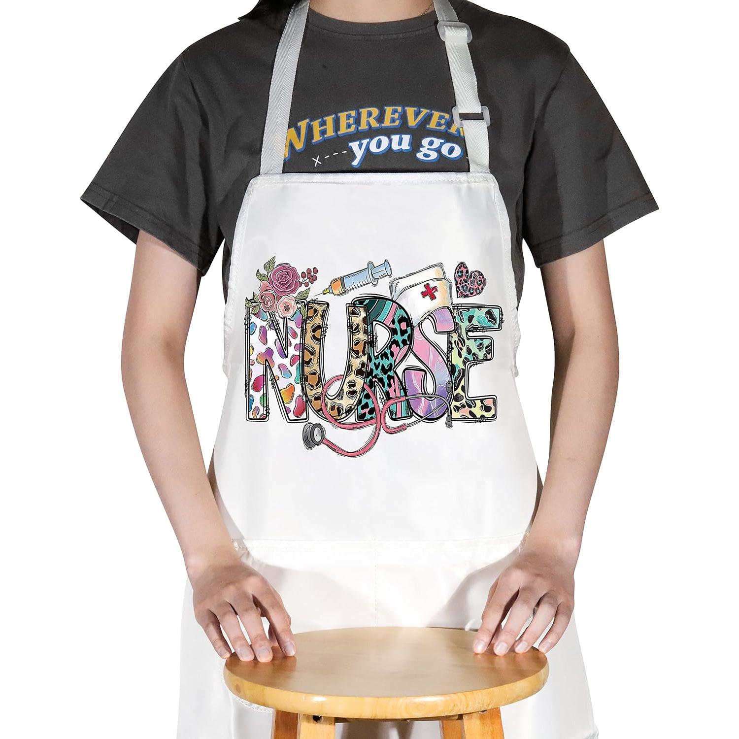 Delantal de Enfermera BWWKTOP con Bolsillos 49x68cm