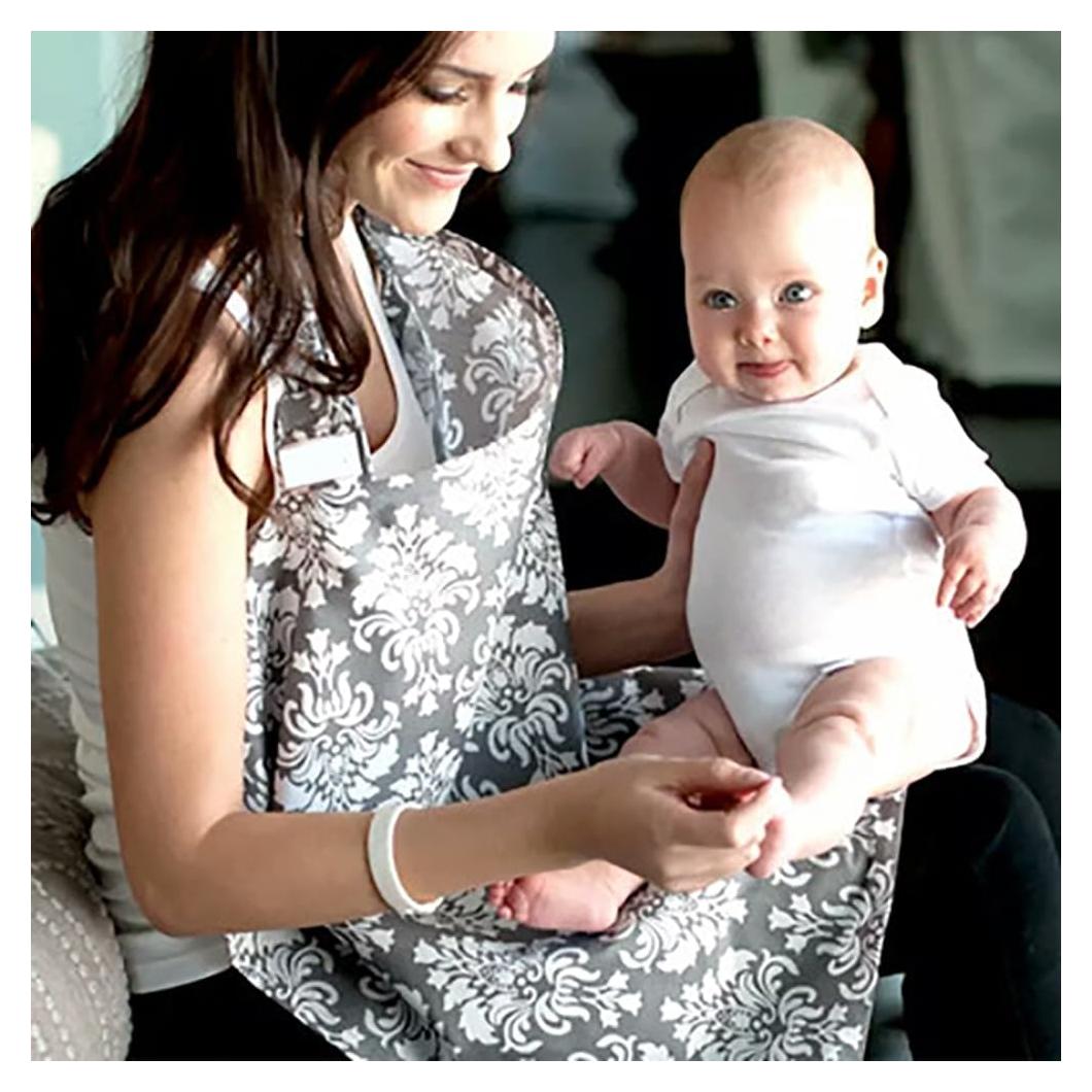 Cubierta de Lactancia Algodón Transpirable Gris 96x68 cm