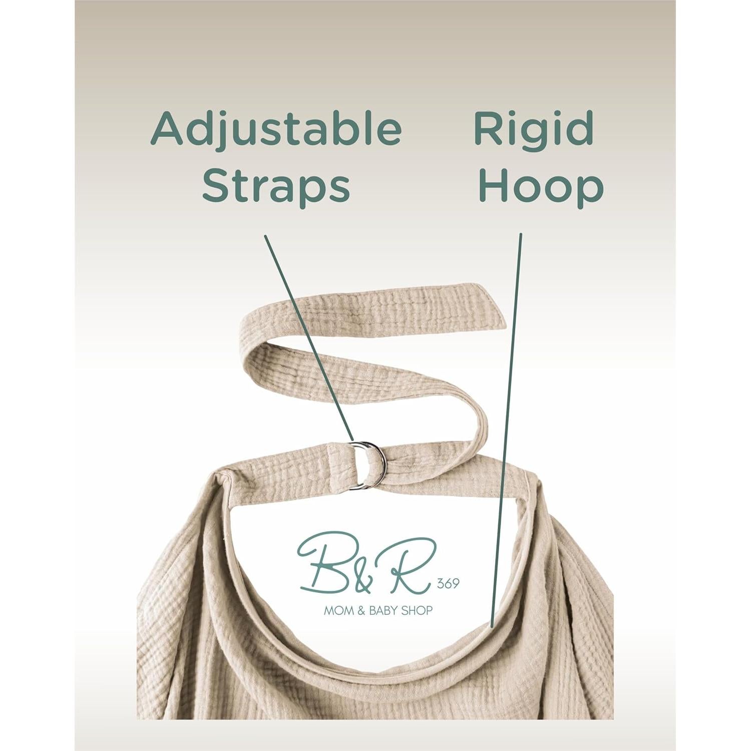 Cubierta de Lactancia Muselina Beige - Delantal Ajustable para Mamá